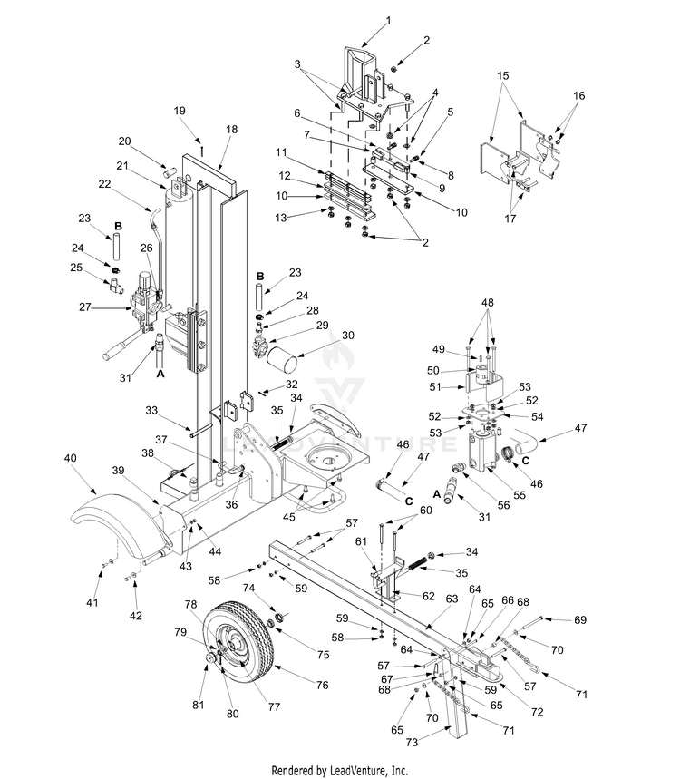 Huskee 24BA560C131 (2000) Log Splitter Partswarehouse