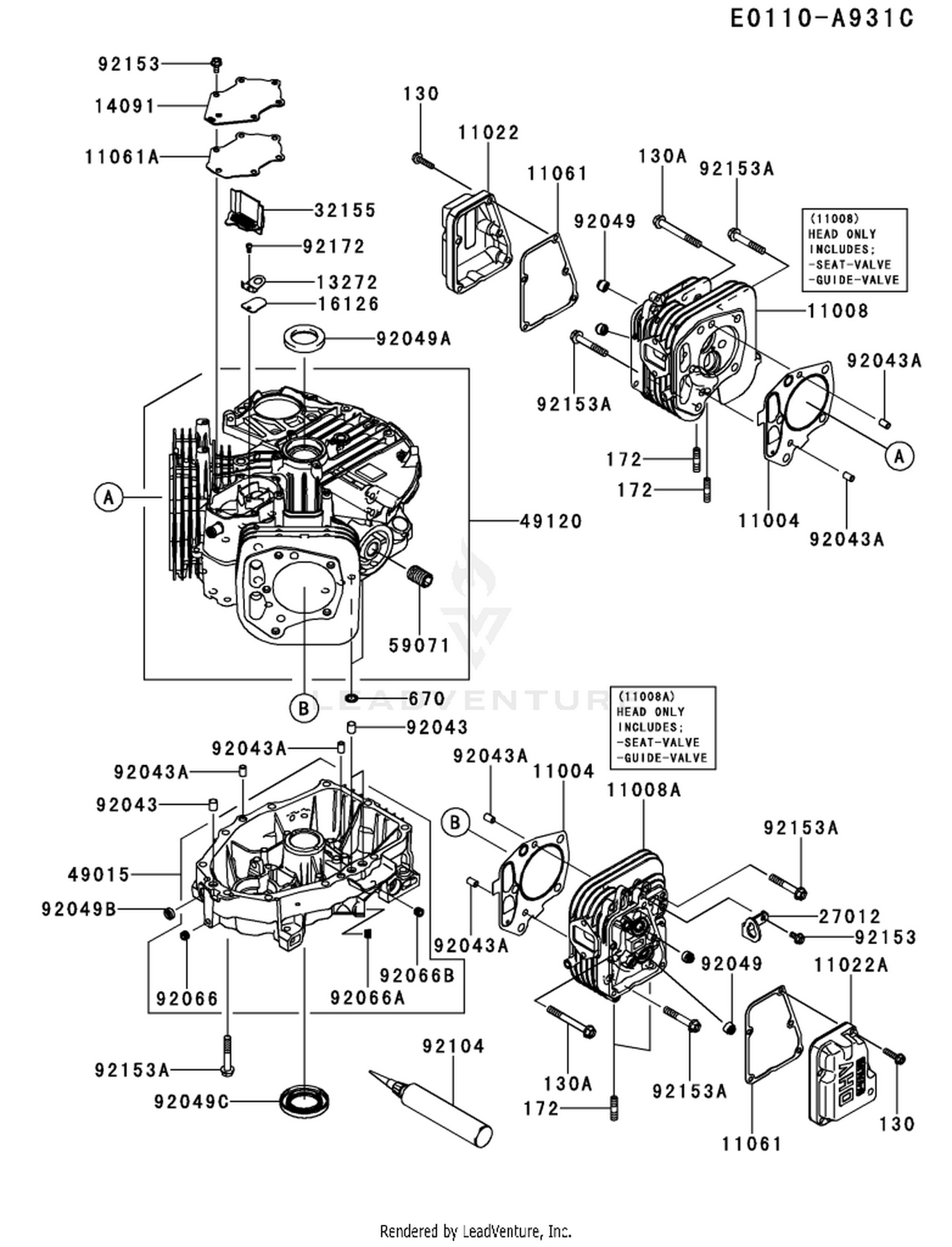 FS600V-BS34 CYLINDER & CRANKCASE