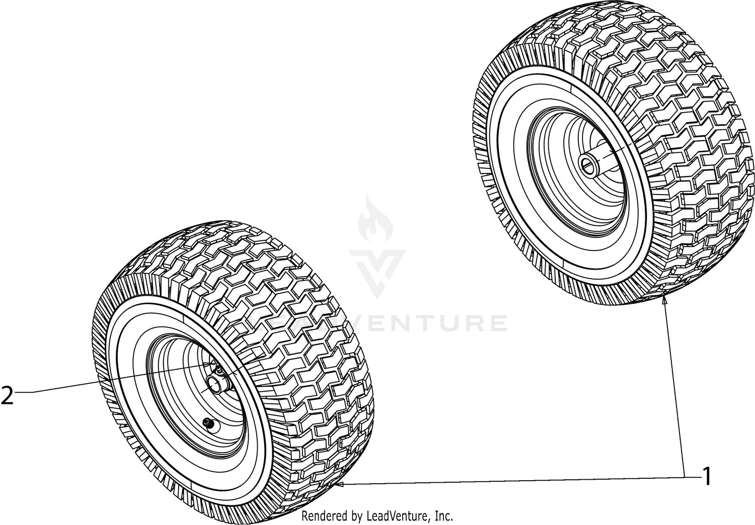 Troy Bilt 13A877BS066 Pony 42X 2018 Wheels Front