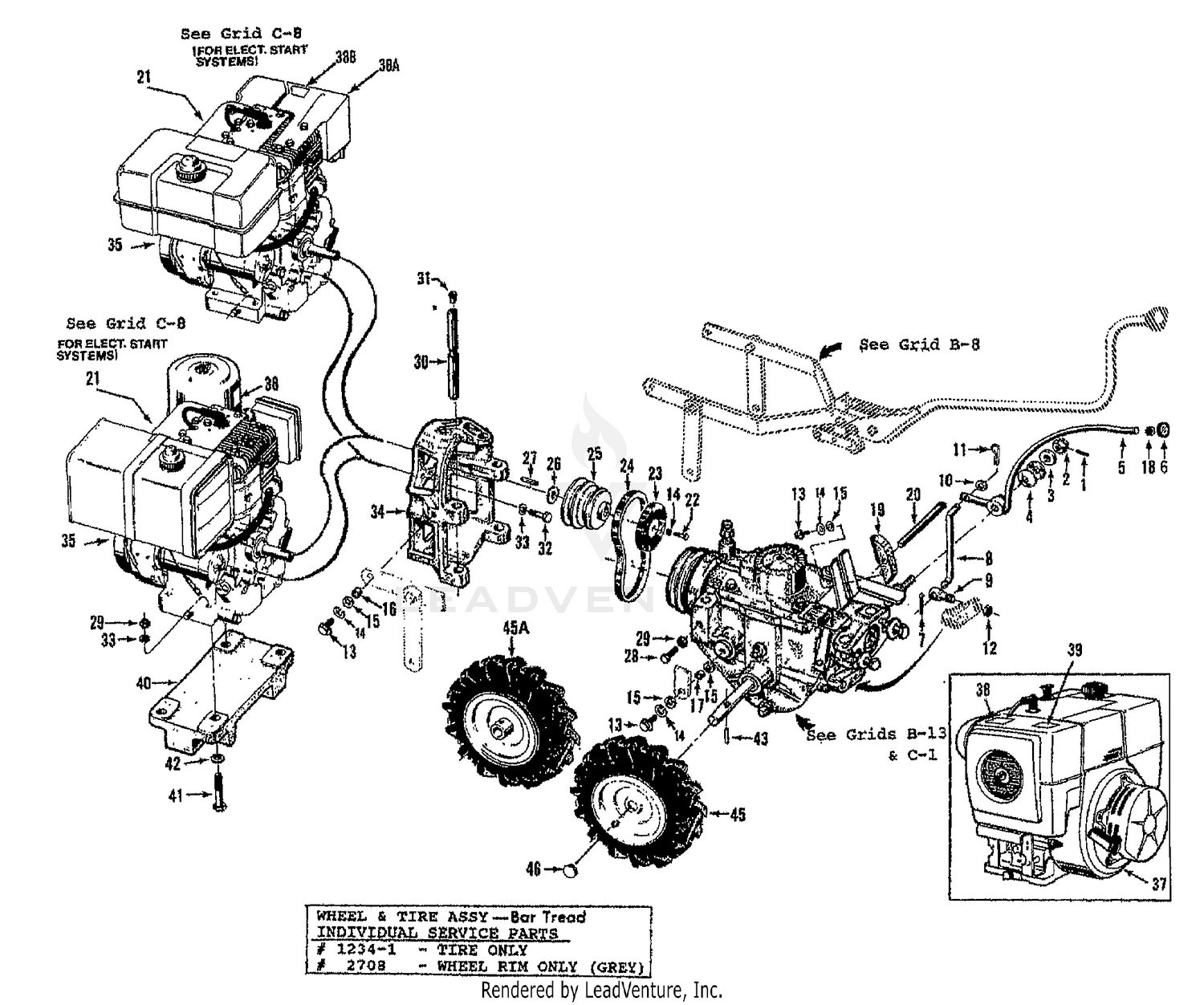 WHEEL SPEED LEVER, BELT DRIVE, ENGINE & WHEELS