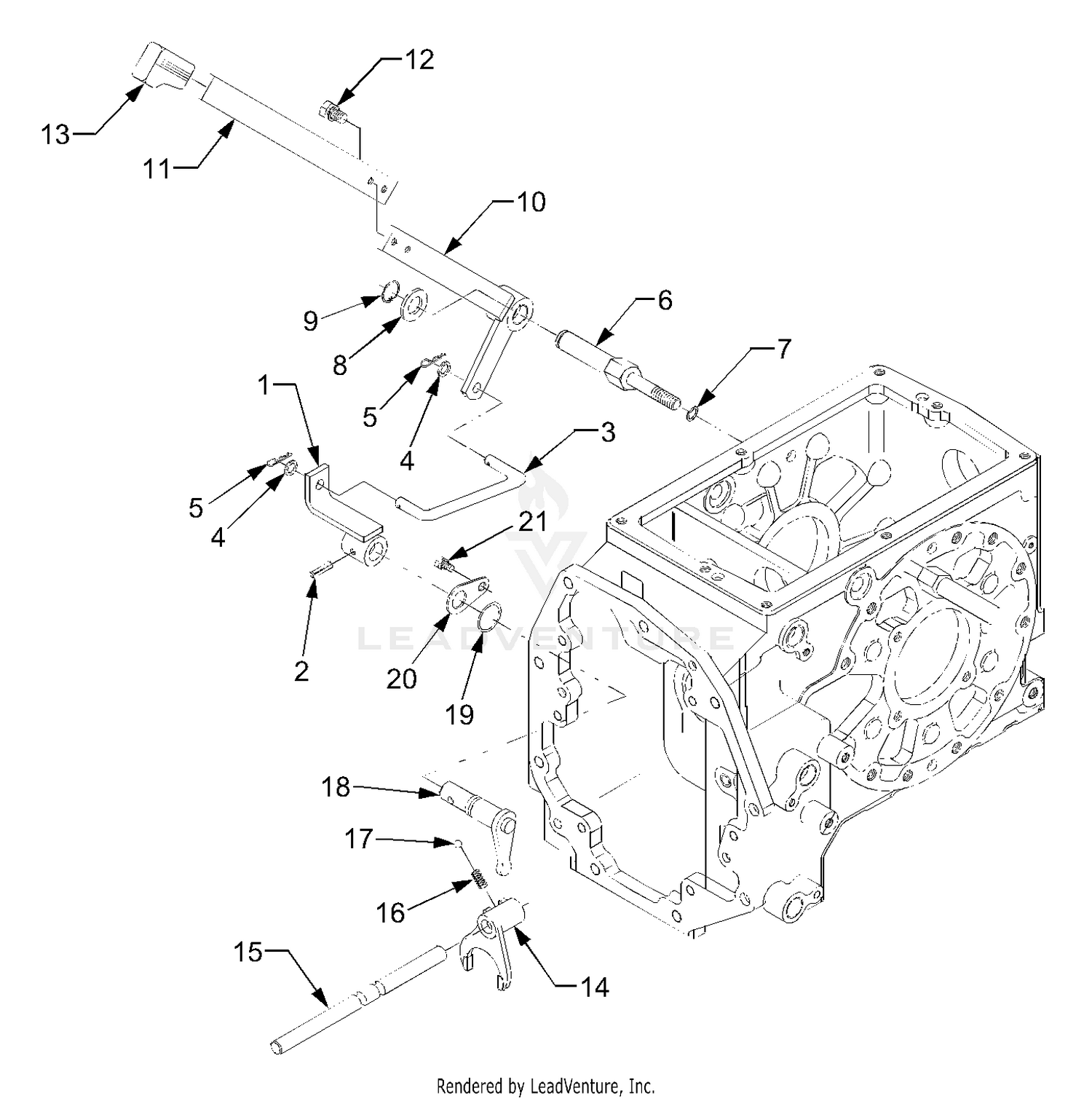 Mid PTO Shift Lever Group