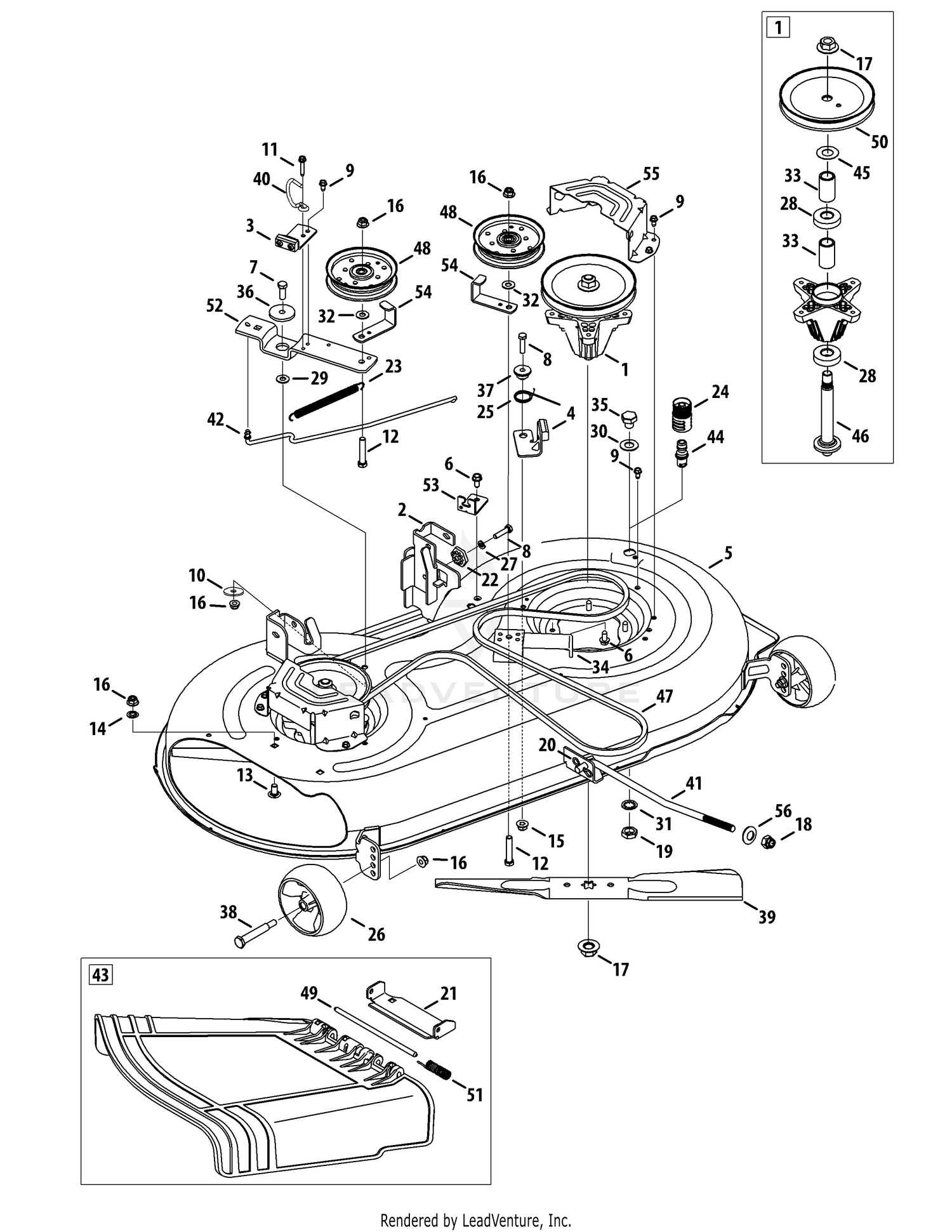 Troy Bilt 13WN77KS011 Pony 2012 Mower Deck