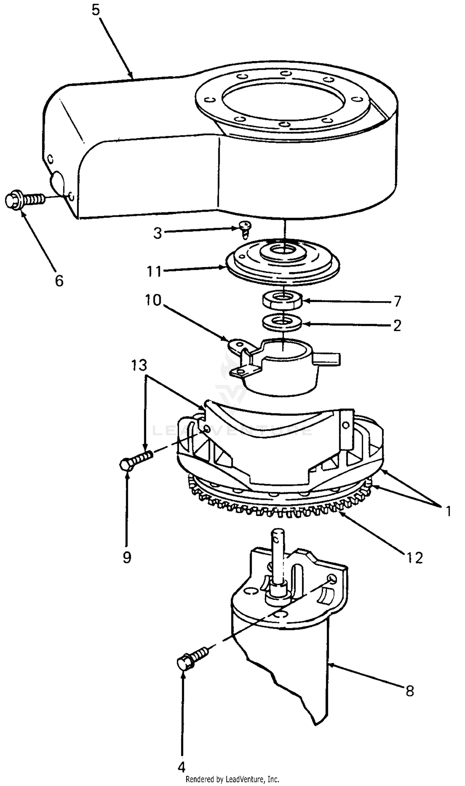 Engine Flywheel, Ring Gear, Blower Housing & Screen