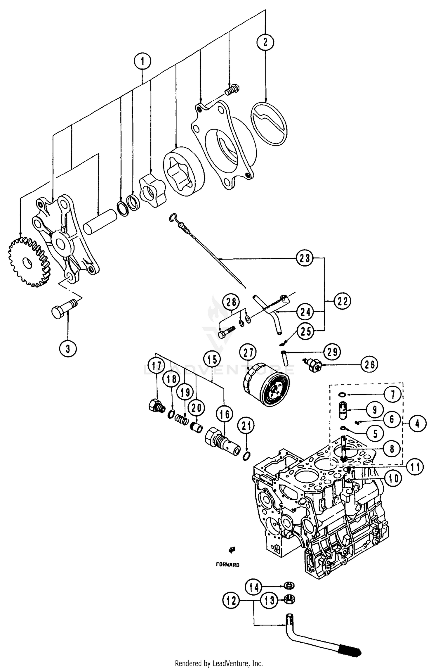 Lubricating Parts 26 HP Engine
