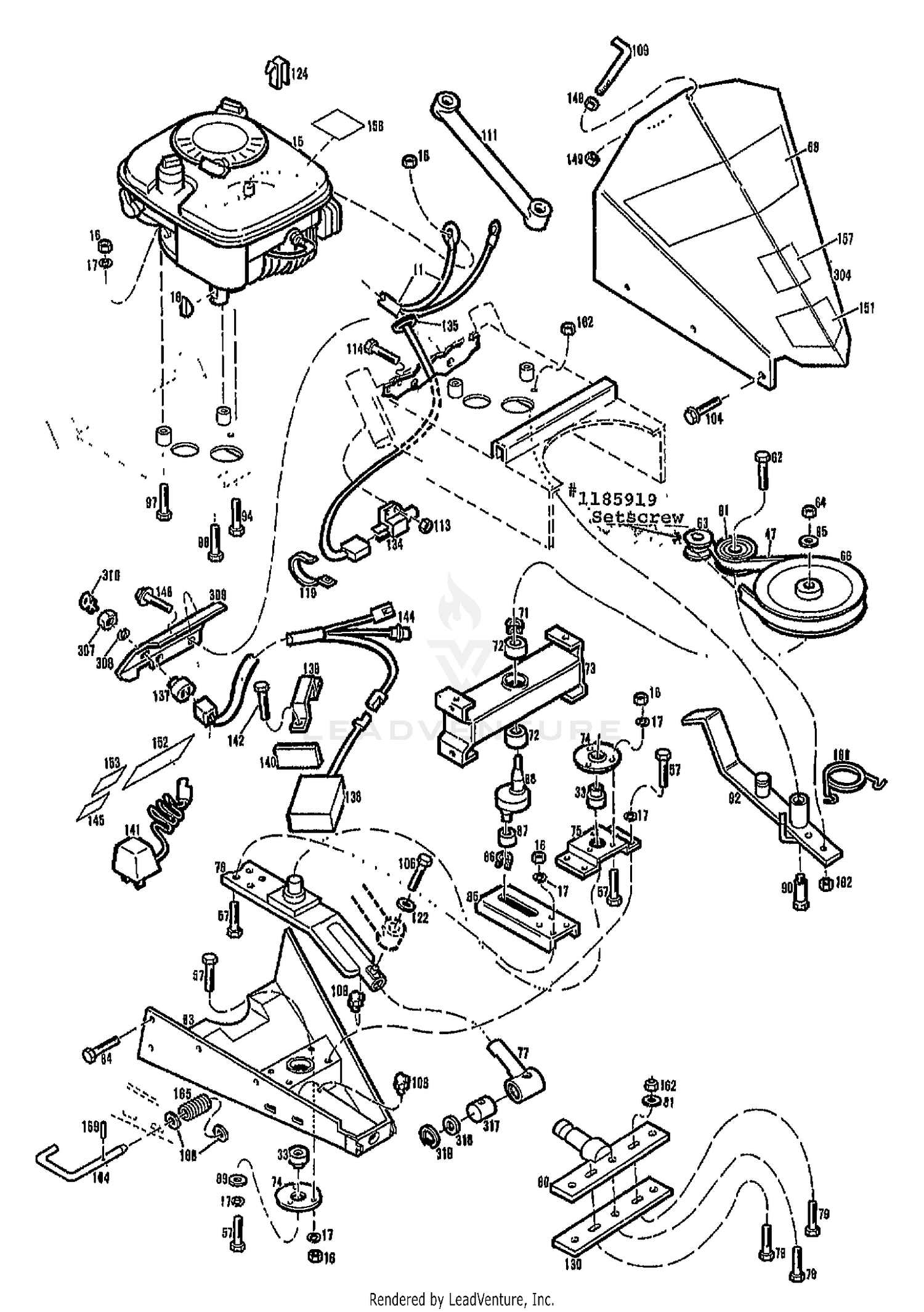 ENGINE AND CUTTER DRIVE