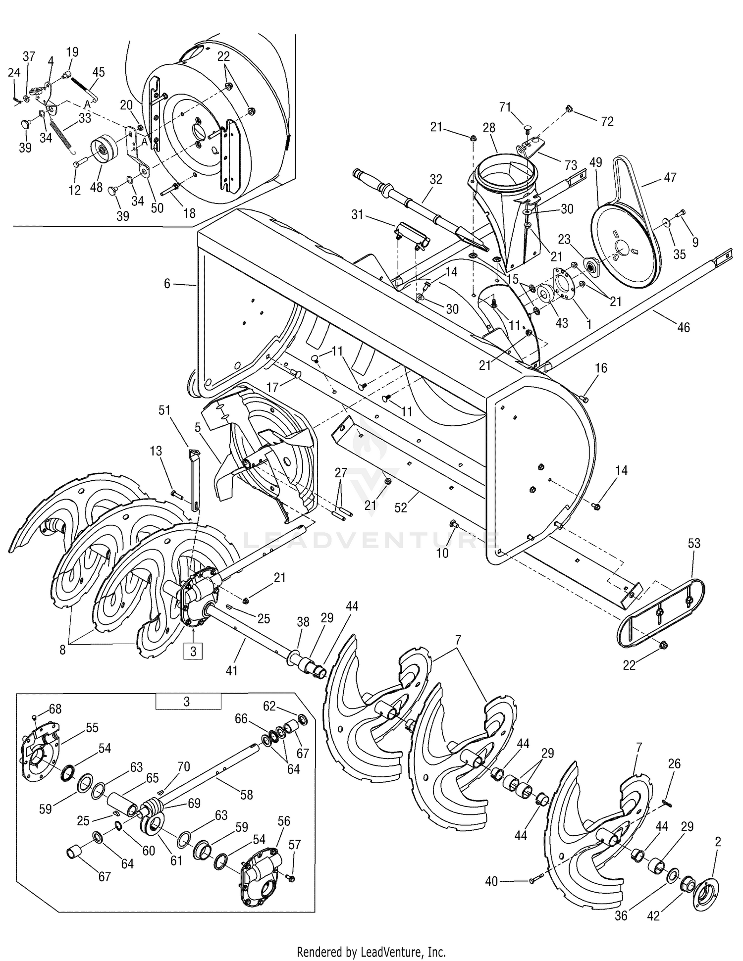 Auger, Auger Housing & Gear Box