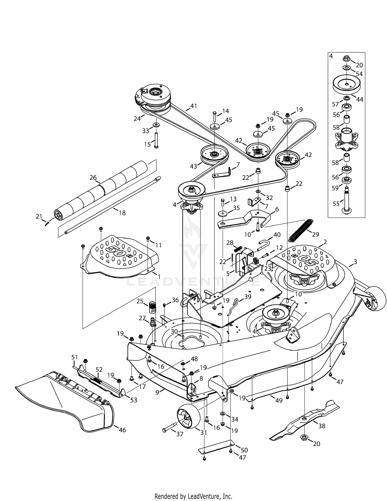 Cub Cadet RZT L50KW 2014 17AICACP010 2014 Mower Deck 50 Inch