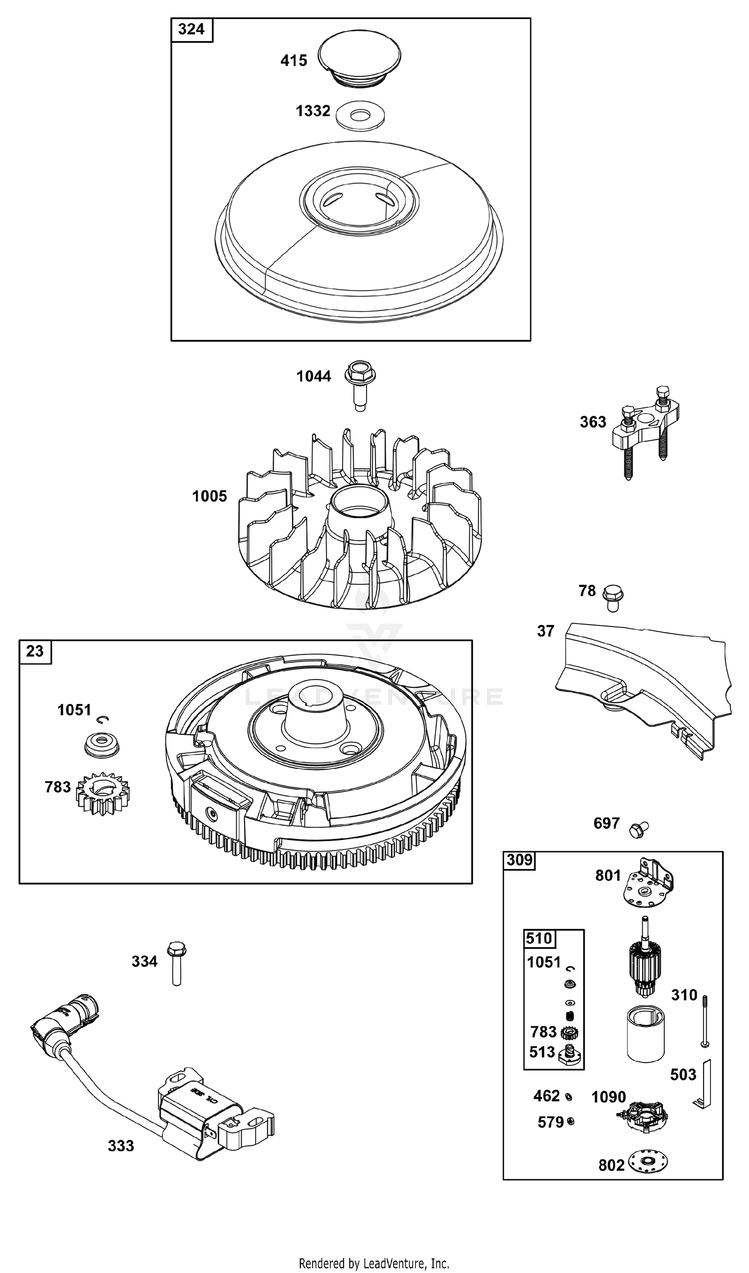 Flywheel, Ignition & Starter Group