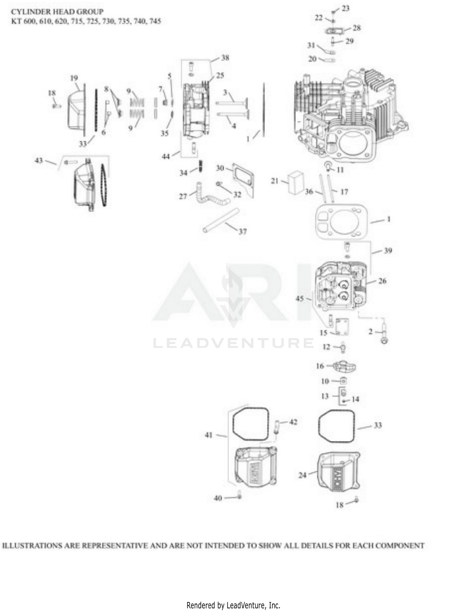 KT730-3060 Cylinder Head & Breather