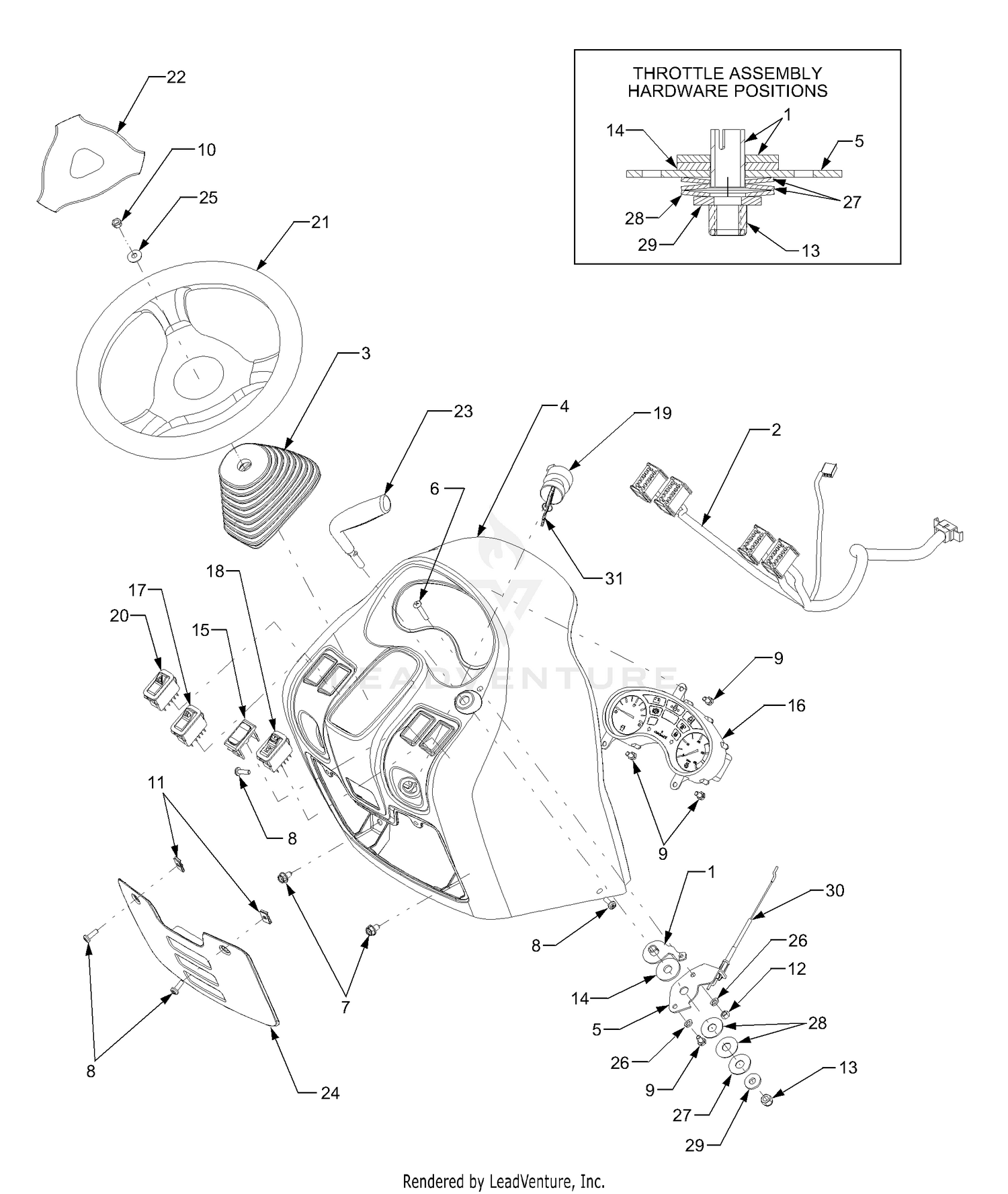 Dash Panel And Steering Wheel