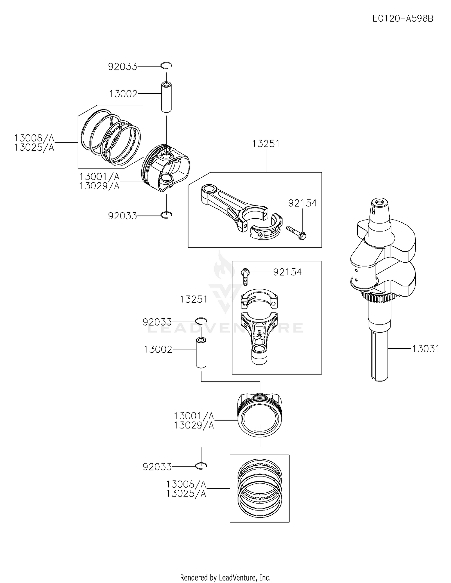 FX691V-DS32 PISTON & CRANKSHAFT