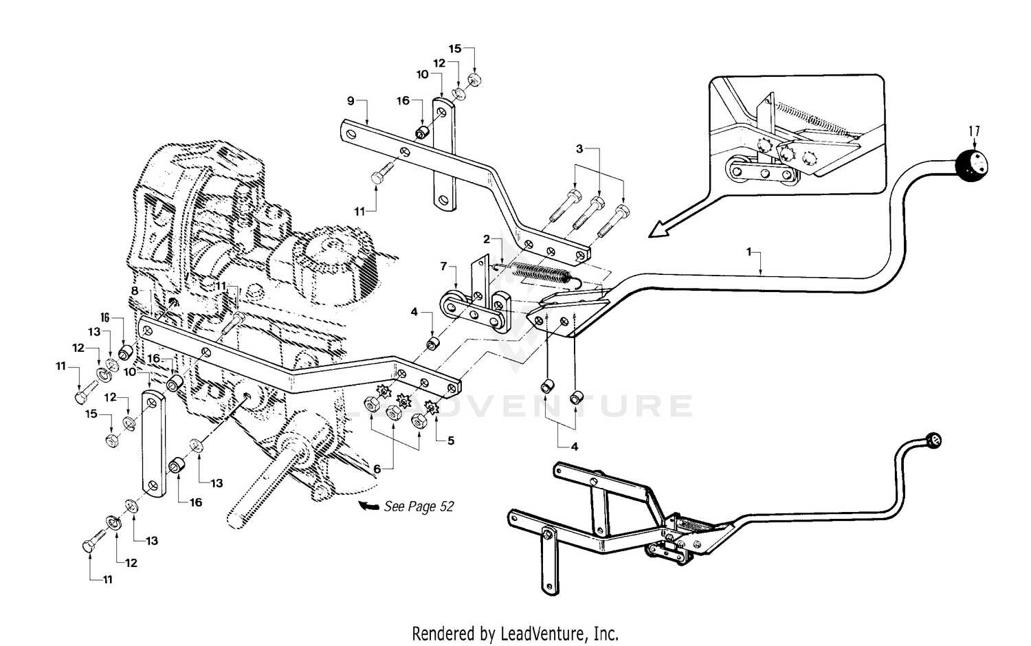Wheels/Tines/PTO Drive Lever & Yoke Assembly