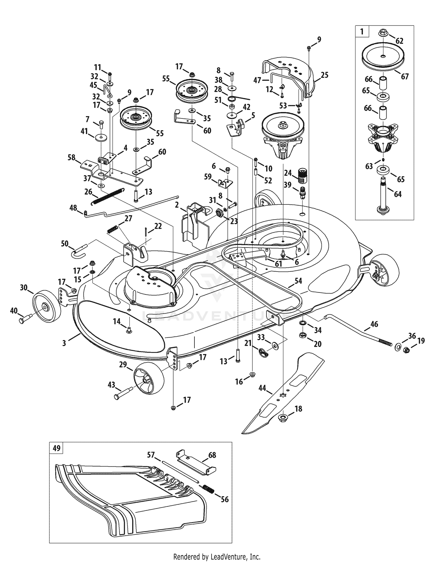 46" Deck Roll 756-04085A For MTD Cub Cadet GT1 Produktbild-Vorschau 4