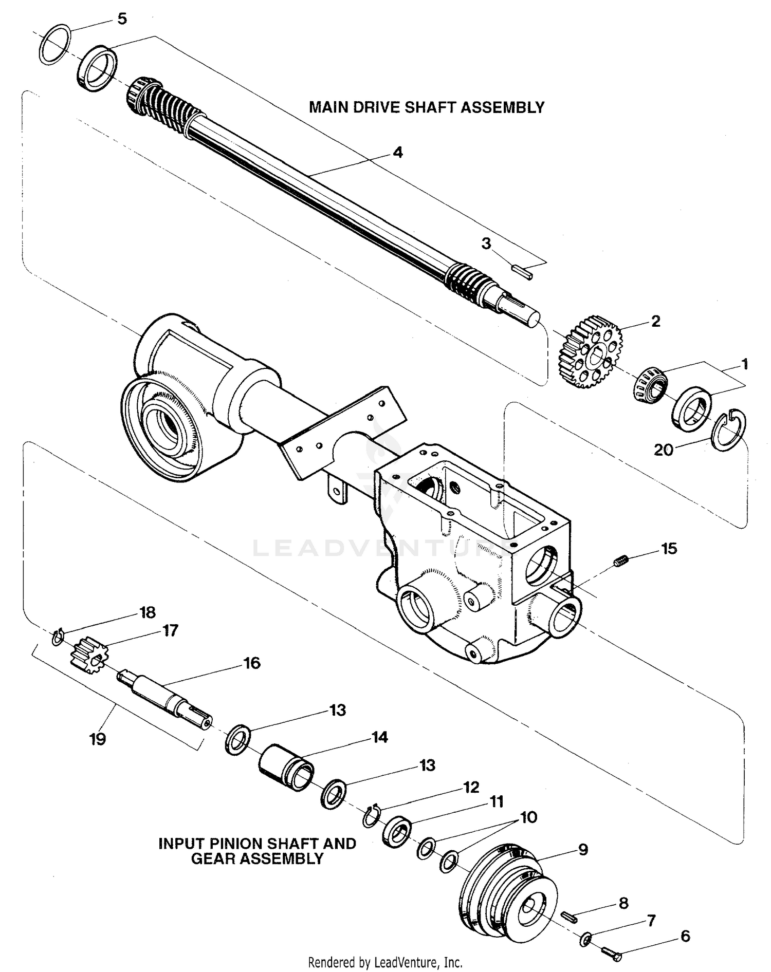 Drive Shaft, Input Pinion Shaft And Gear Assemblies