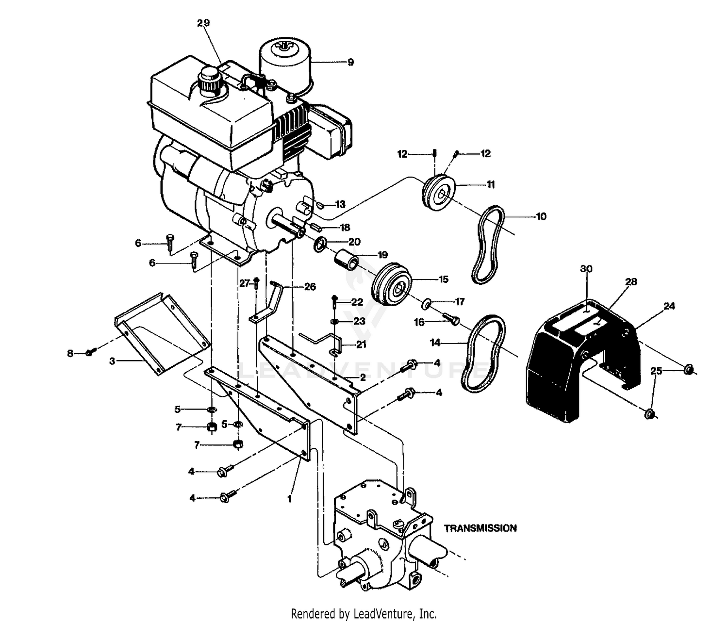 ENGINE PULLEY & BELTS