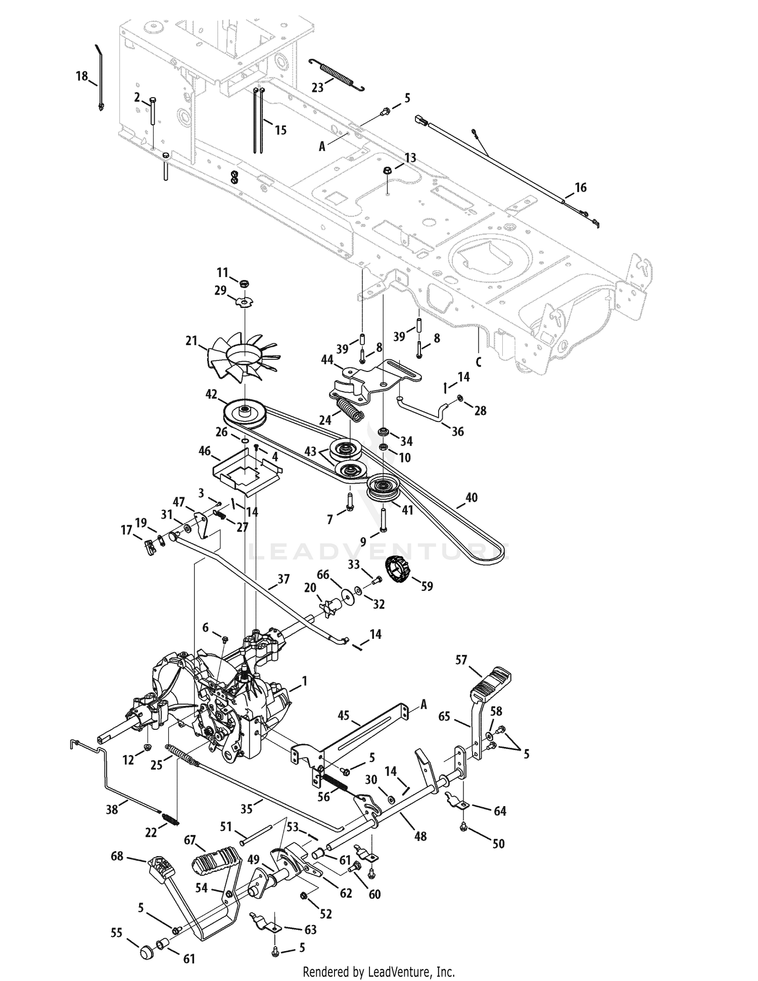 Cub Cadet LTX1046VT Tractor 2010 After 13VR91AT009 2010 13VR91AT010 2010 13WR91AT009 2010 13WR91AT010 2010 Drive System