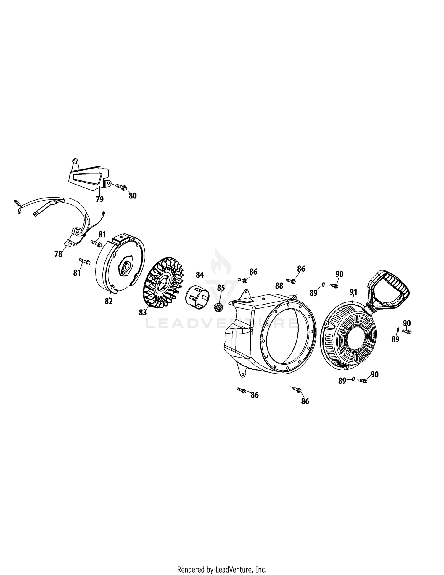 165-SUC Flywheel & Blower Housing