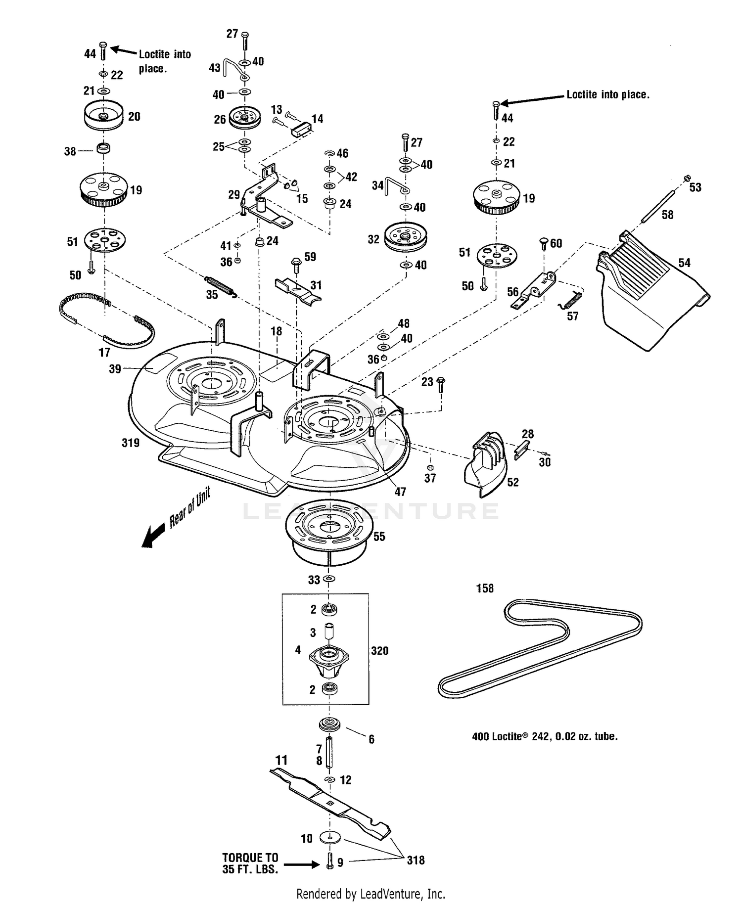 Troy Bilt 34363 Wide Cut 33 Combo Mower Deck Assembly