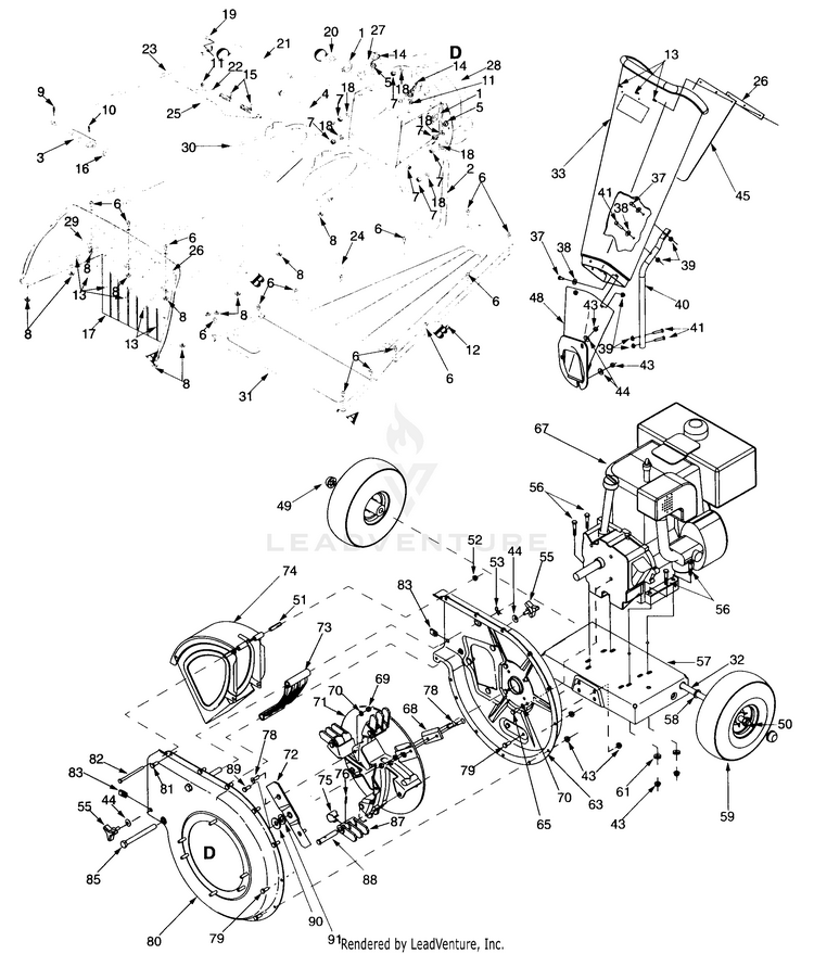 Craftsman by MTD 24B-485B099 (247.775862) (1998) Chipper/Shredder ...