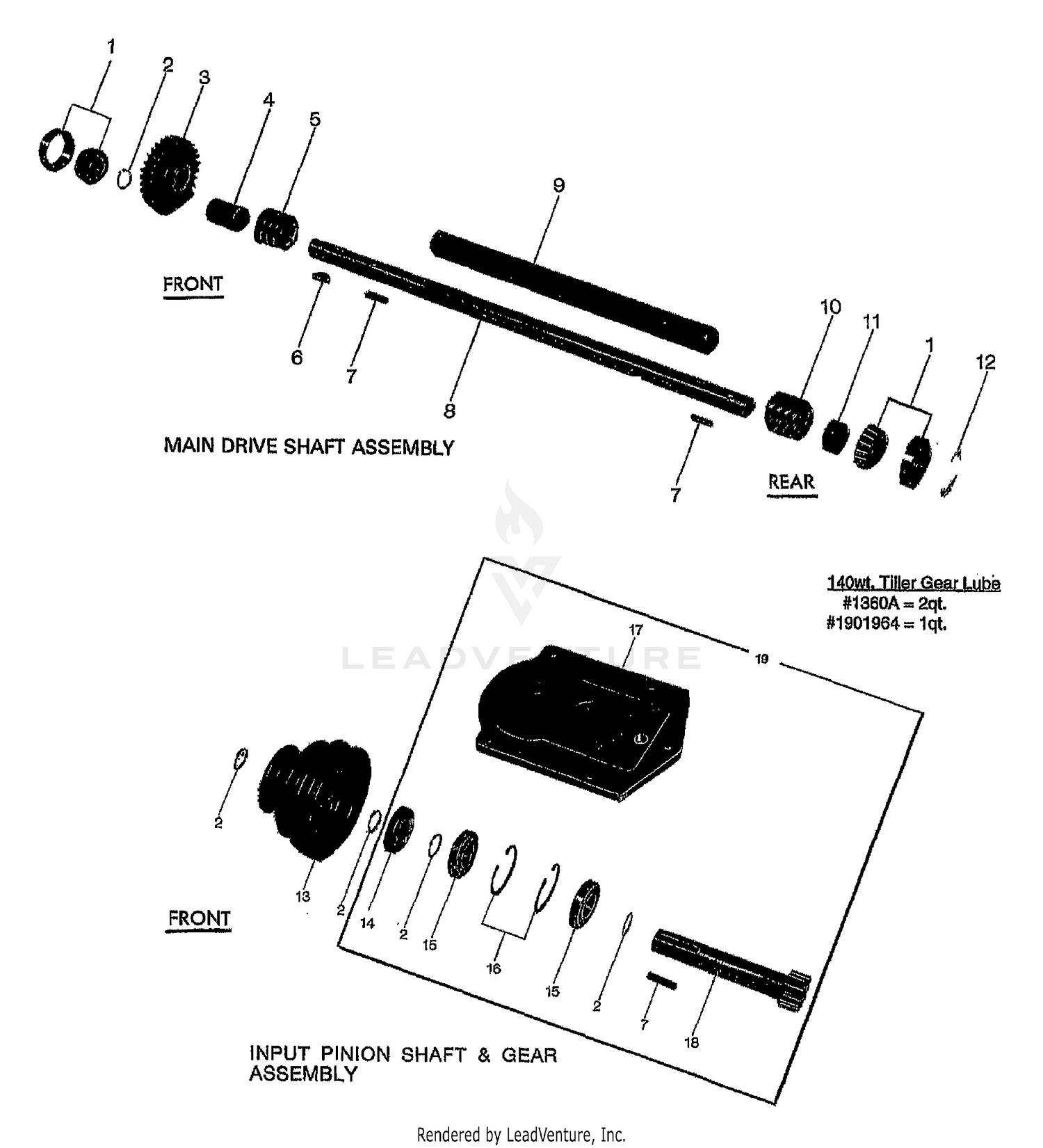 MAIN DRIVE SHAFT & GEAR ASSEMBLIES