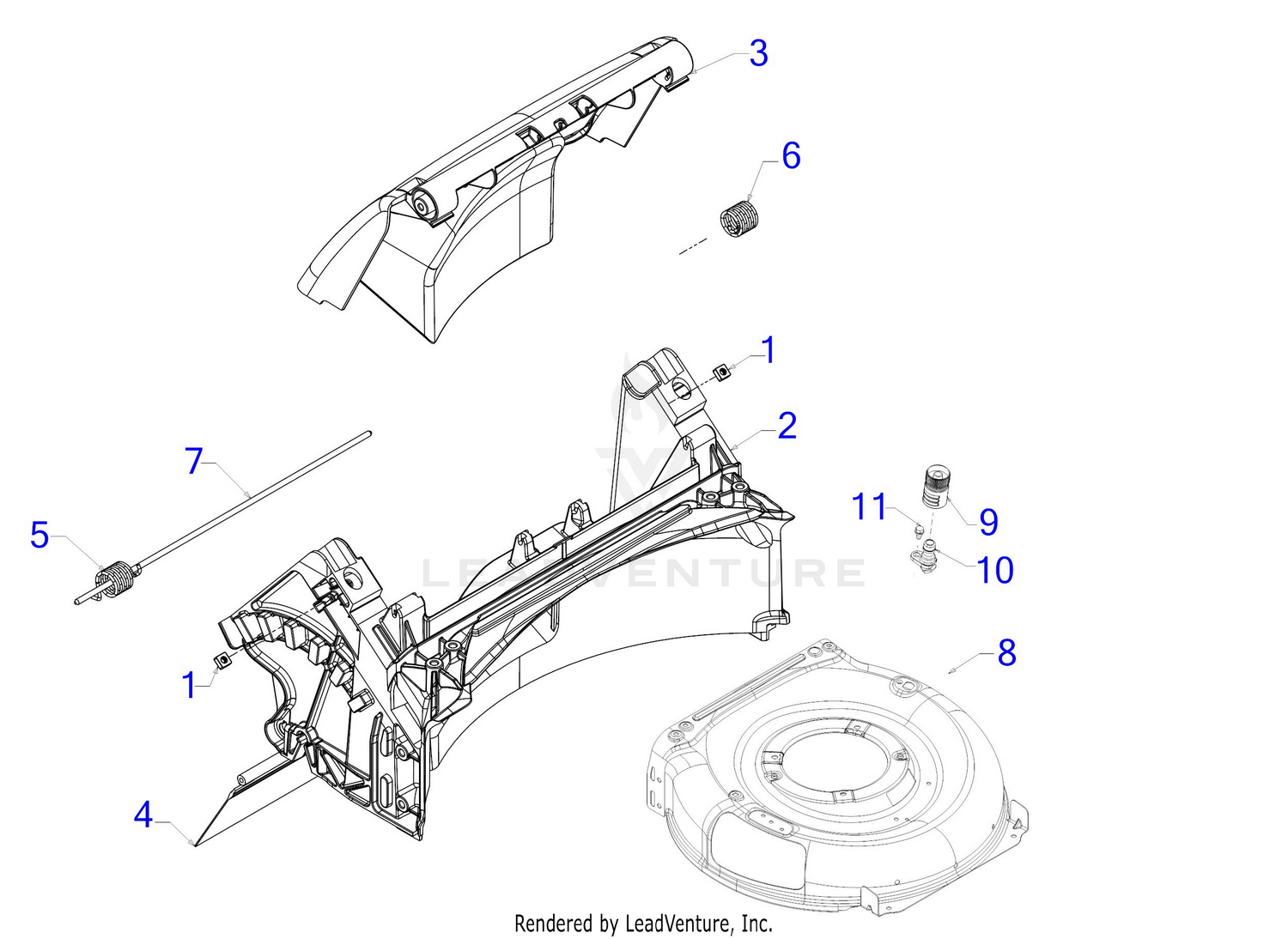 Troy Bilt 12AGA2A6711 TB 280 ES 2018 Deck Assembly