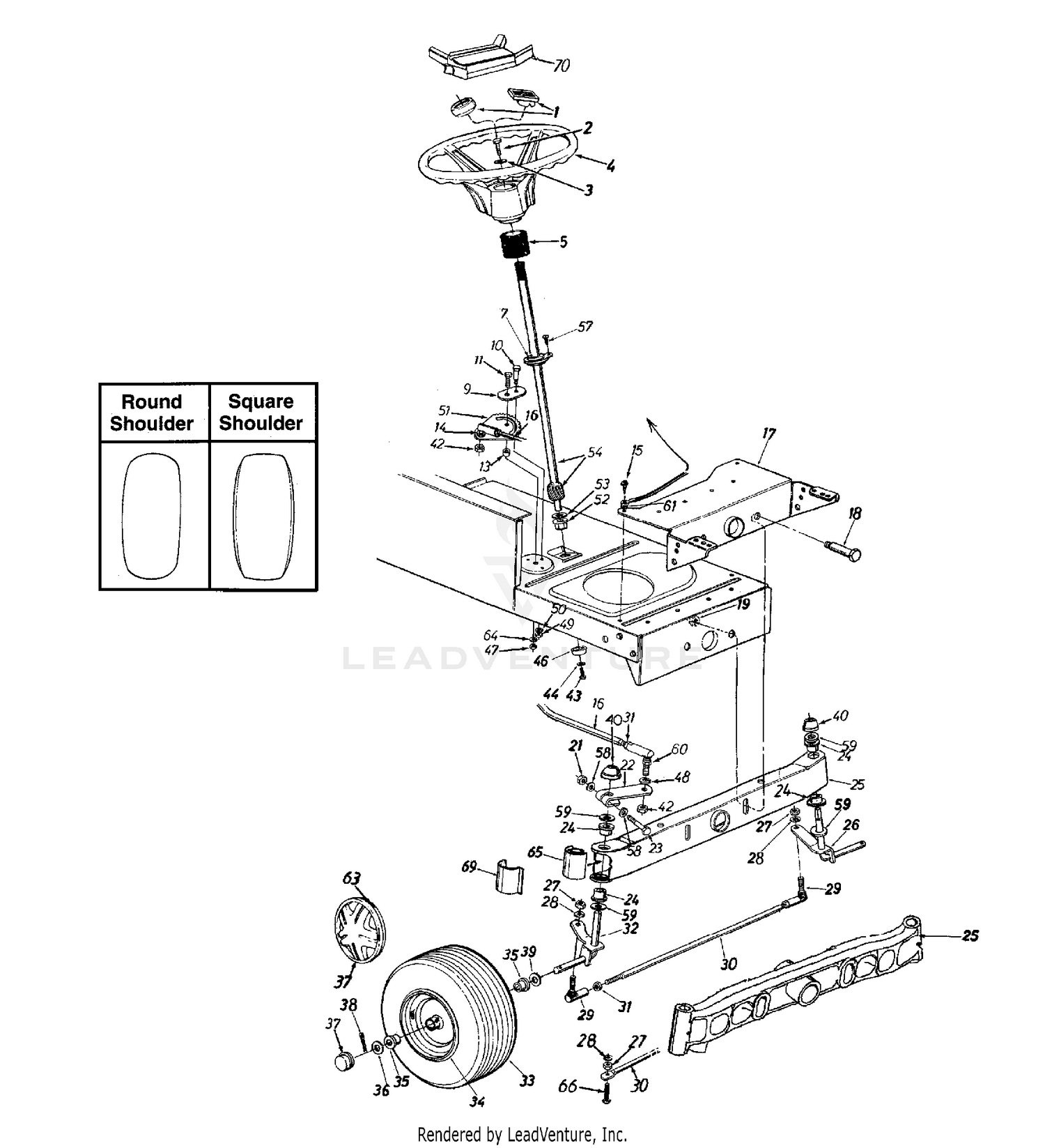 Yard machine steering discount parts