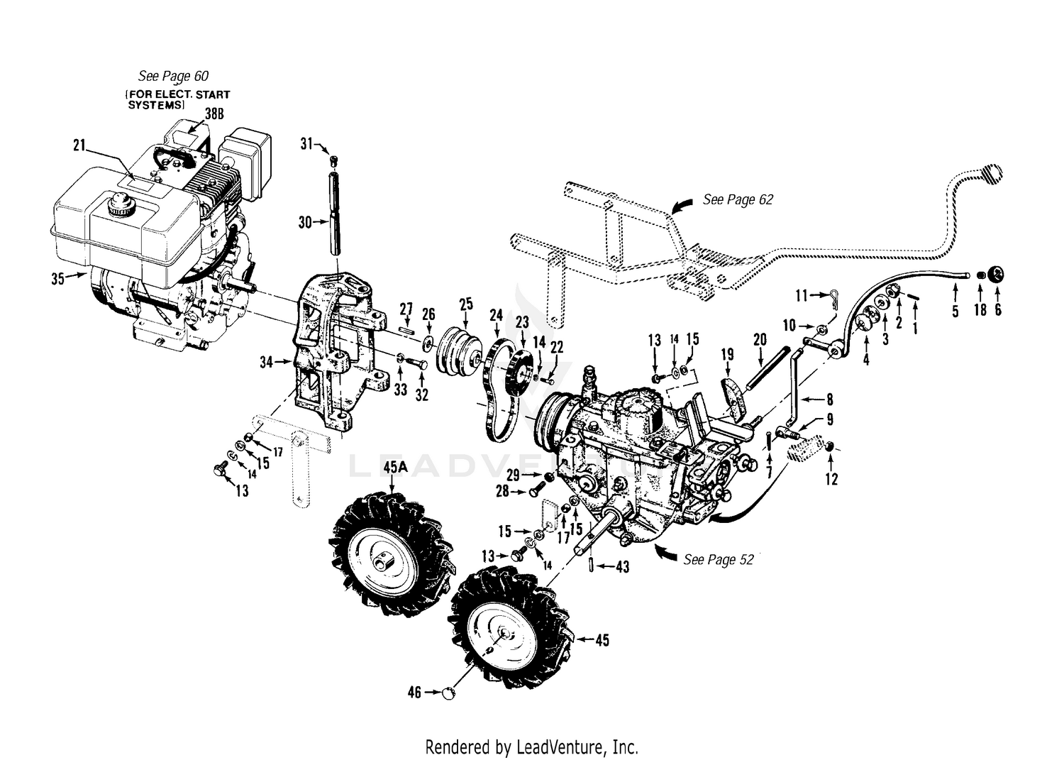 Wheel Speed Lever, Belt Drive System, Engines, Wheels