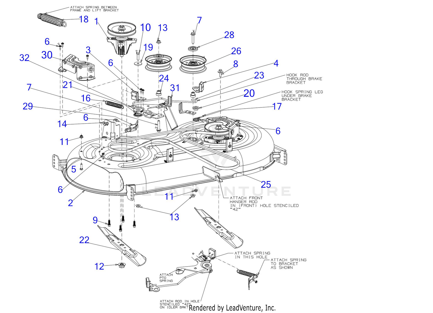 Cub Cadet XT2 LX42 KH 13BPA1CS010 2016 Deck