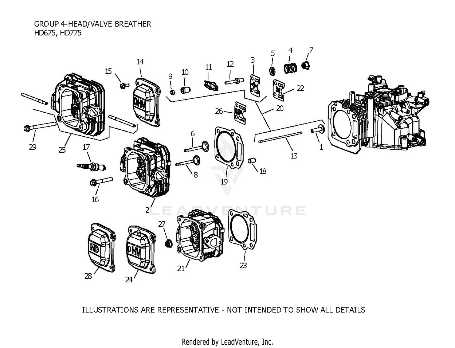 HD775-3115 CylinderHead & Breather