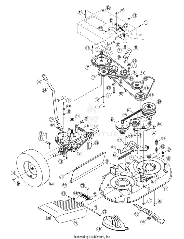 Craftsman by MTD 12A-764M099 (247.887330) (2008) Self-Propelled Walk ...