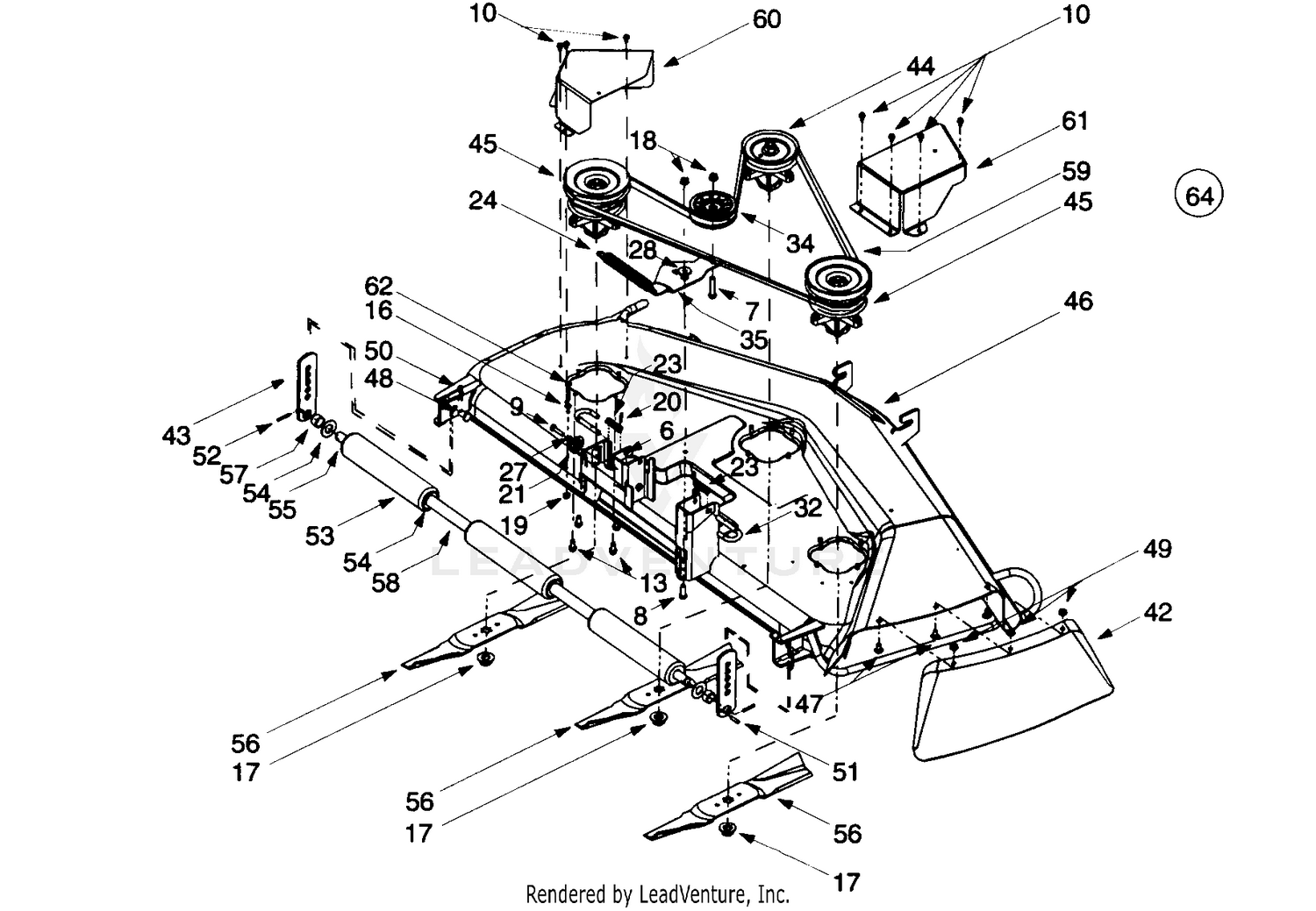 50-Inch Deck Assembly "P"