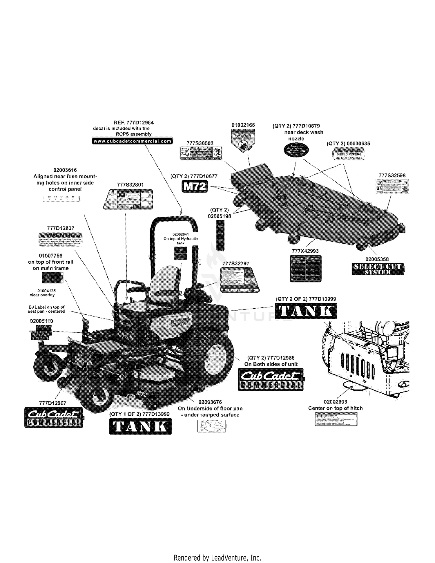 Cub cadet discount tank 72 inch