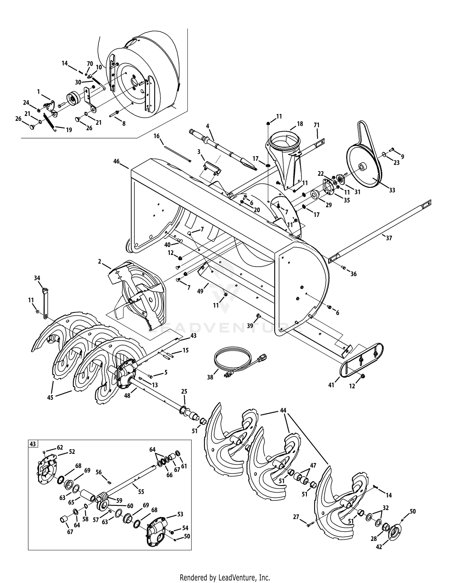 Auger Housing & Gearbox