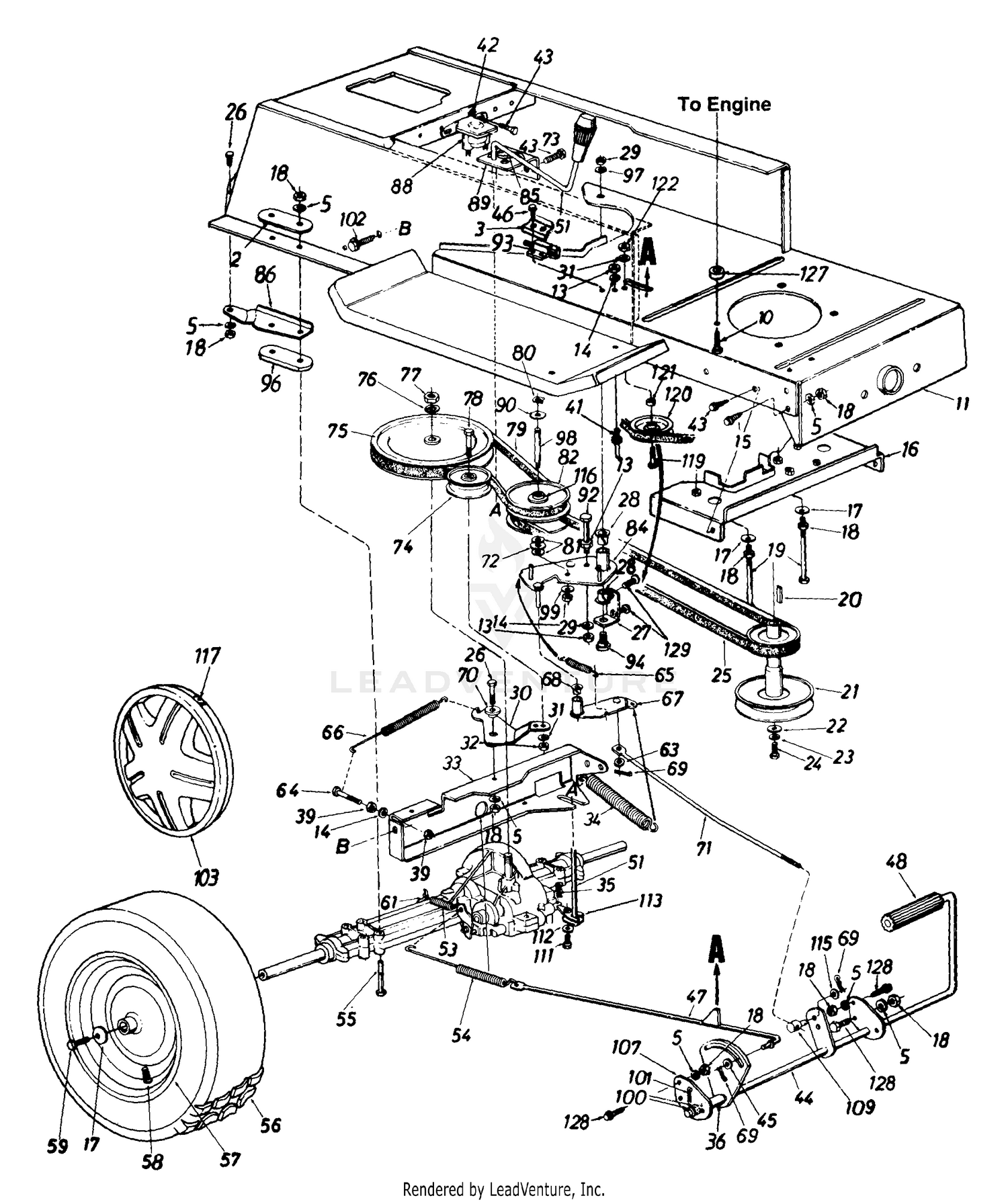Engine Pulley And Lower Frame Assembly