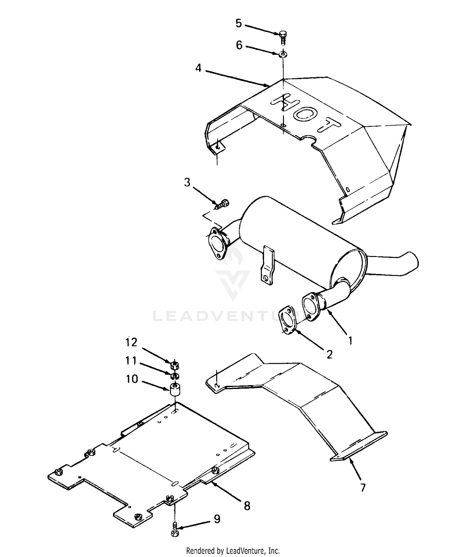 Engine Mounting, Muffler And Air Duct