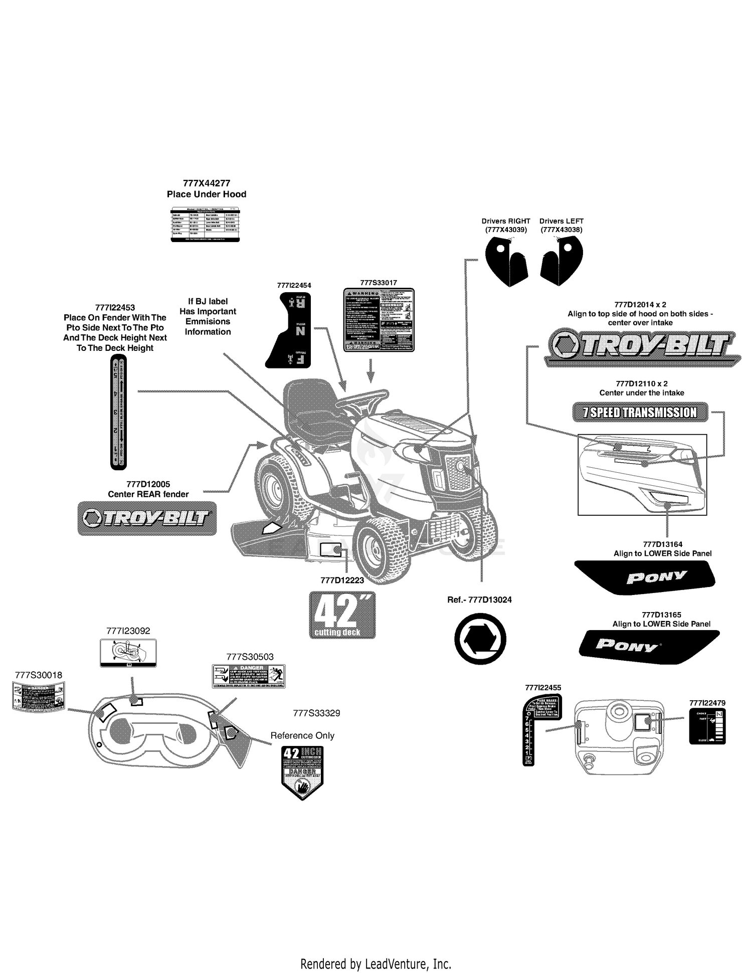 Troy bilt best sale 13wn77ks011 deck parts