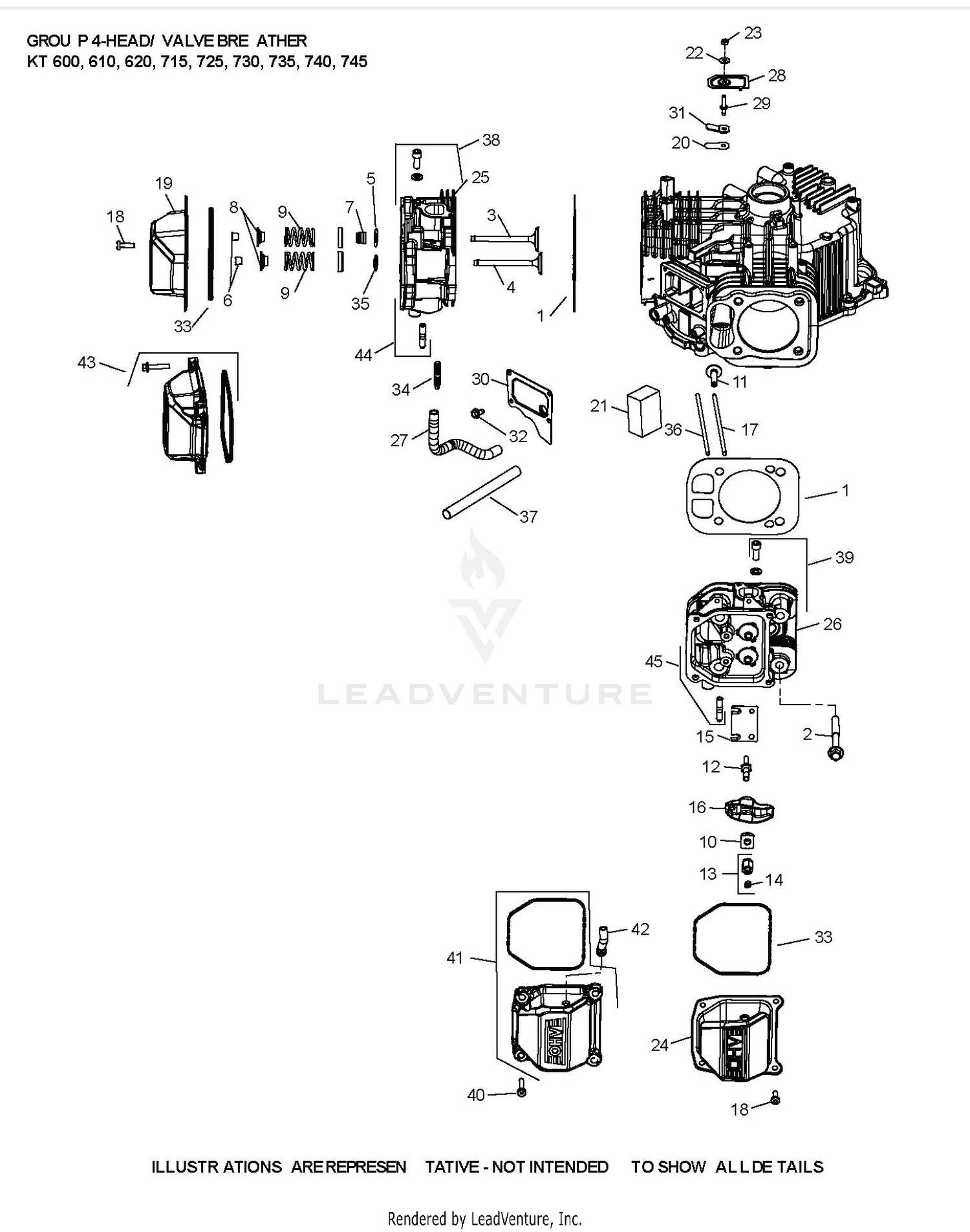 KT740-3100 CylinderHead & Breather