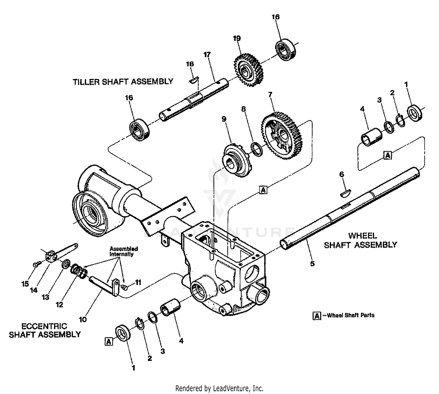 WHEEL & TILLER SHAFT ASSEMBLY
