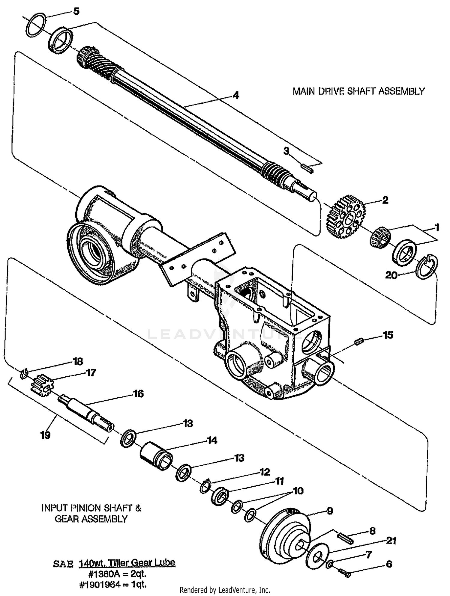MAIN DRIVE SHAFT & GEAR ASSEMBLY