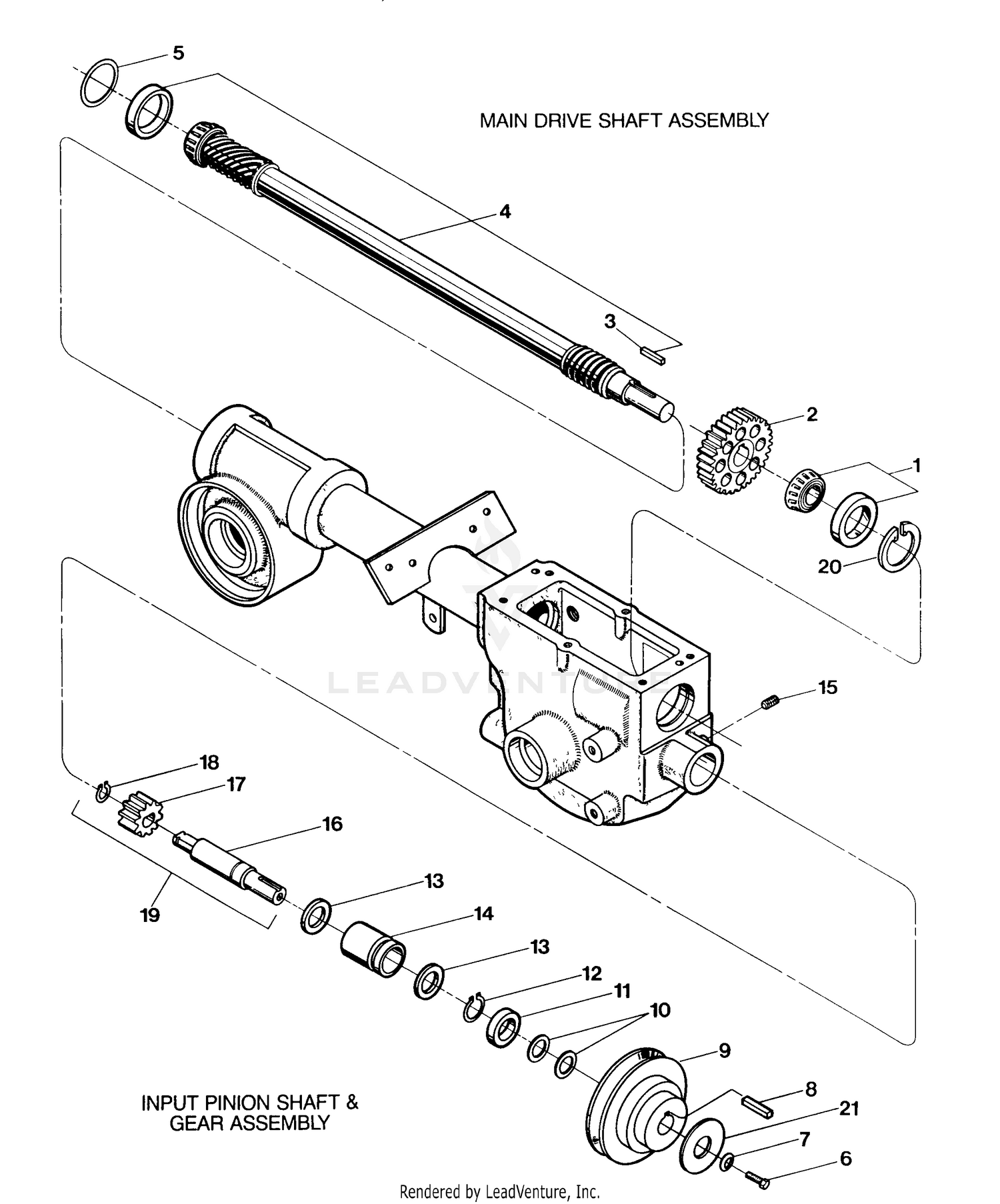 Drive Shaft, Input Pinion Shaft & Gear Assemblies