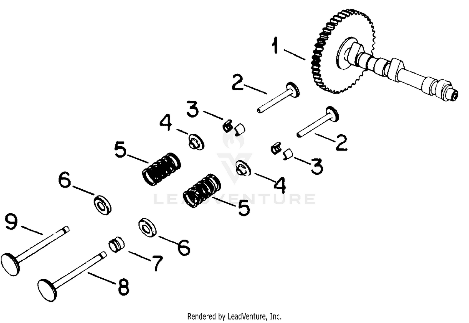 Camshaft & Valves-Tractors S/N 726124 & Down