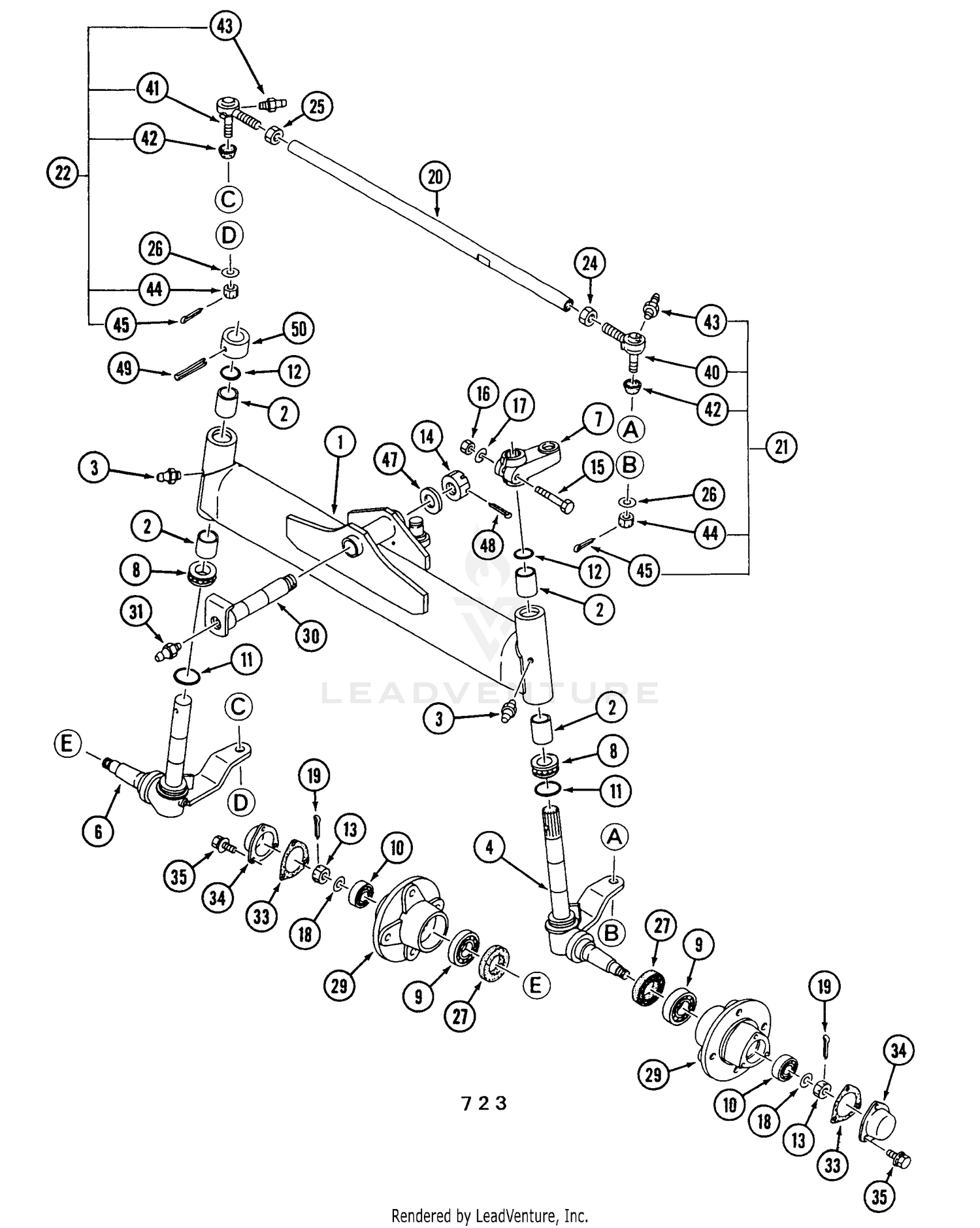 Front Axle 723 Series - 2WD (Solid Front Axle)