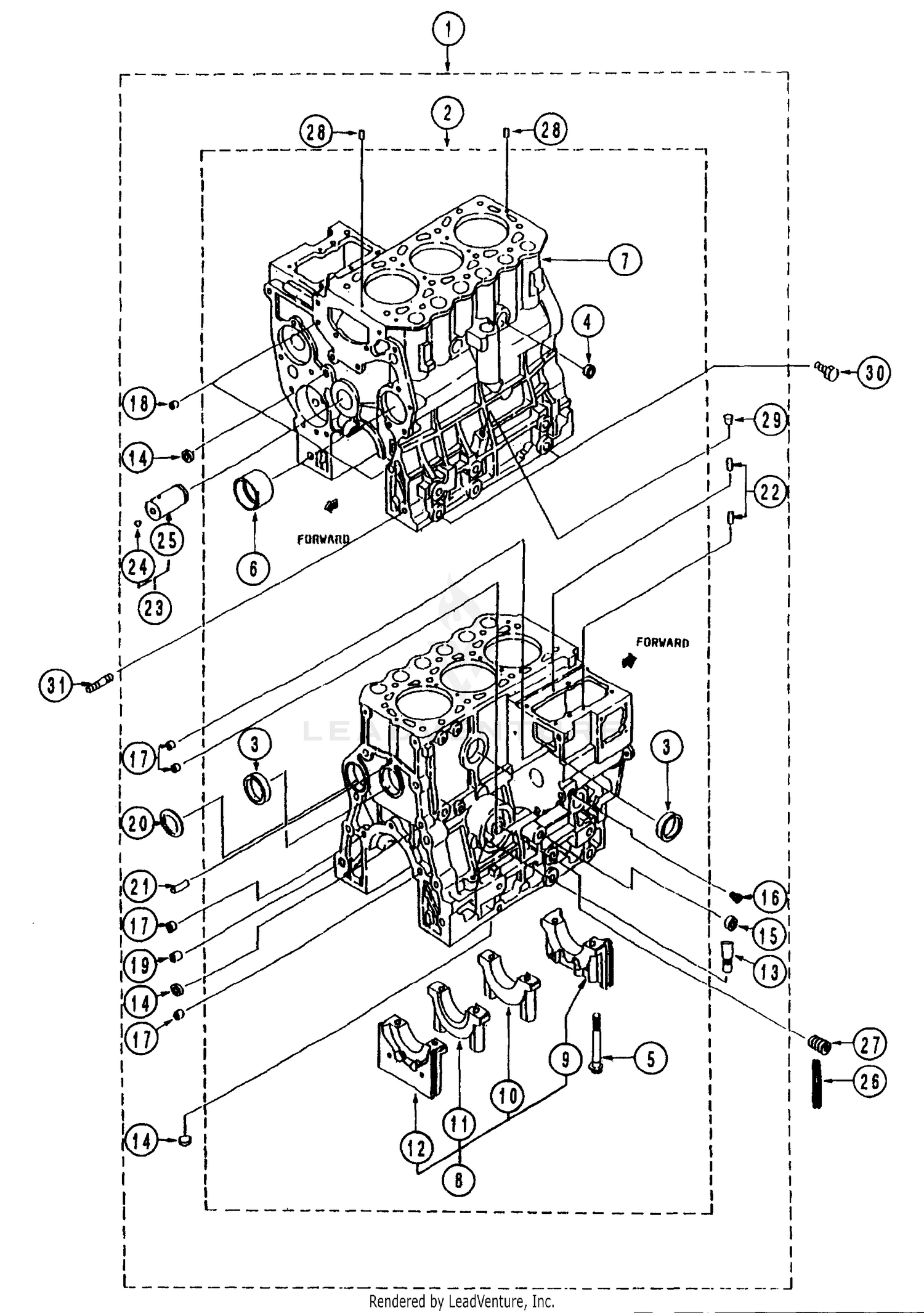 Crankcase Assy 26 HP Engine