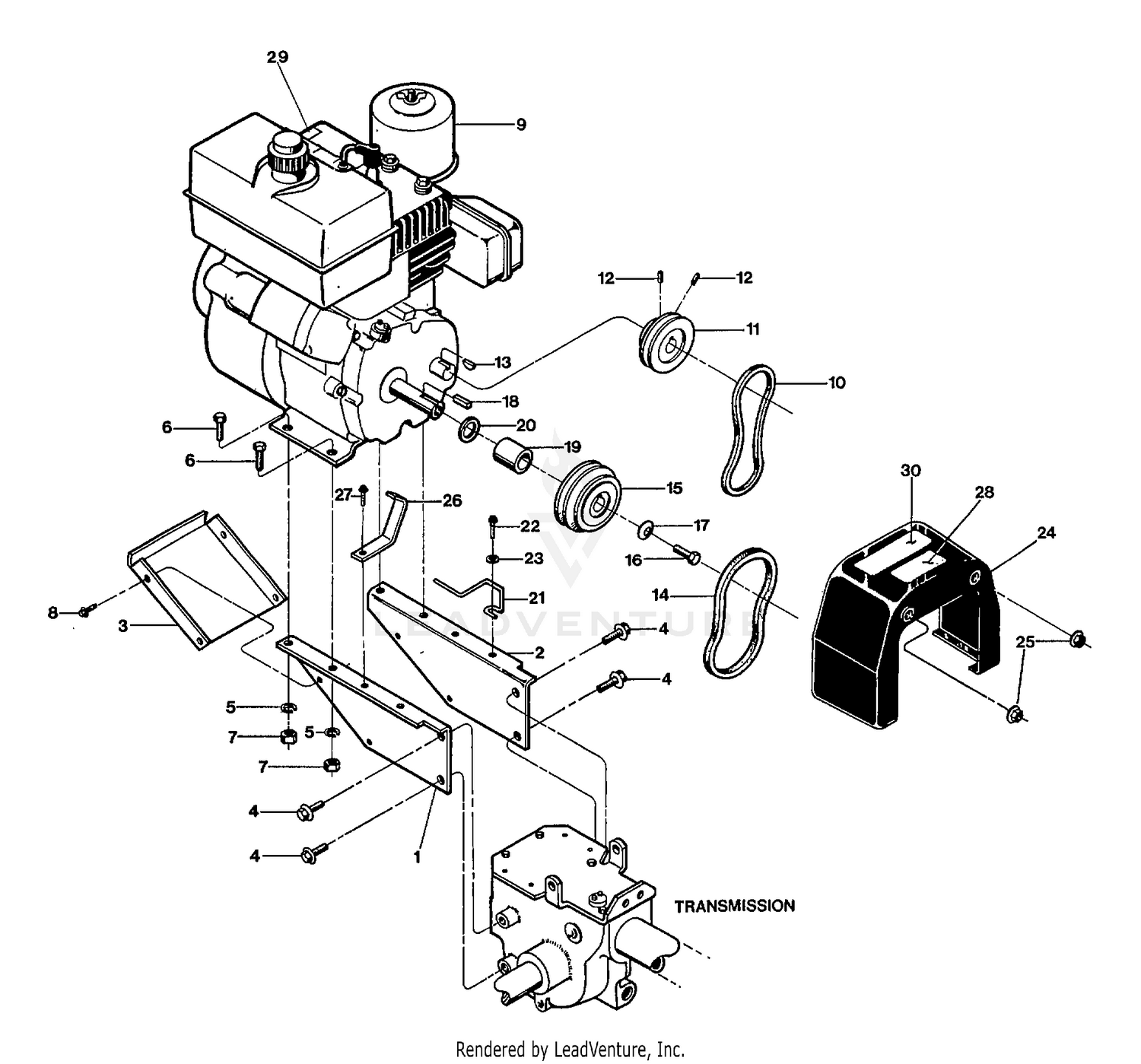 ENGINE PULLEY & BELTS