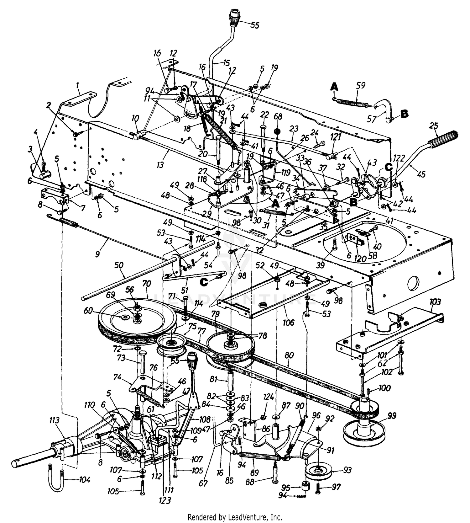 Drive/Hitch Plate/Pedal Assembly/Speed Control Linkage