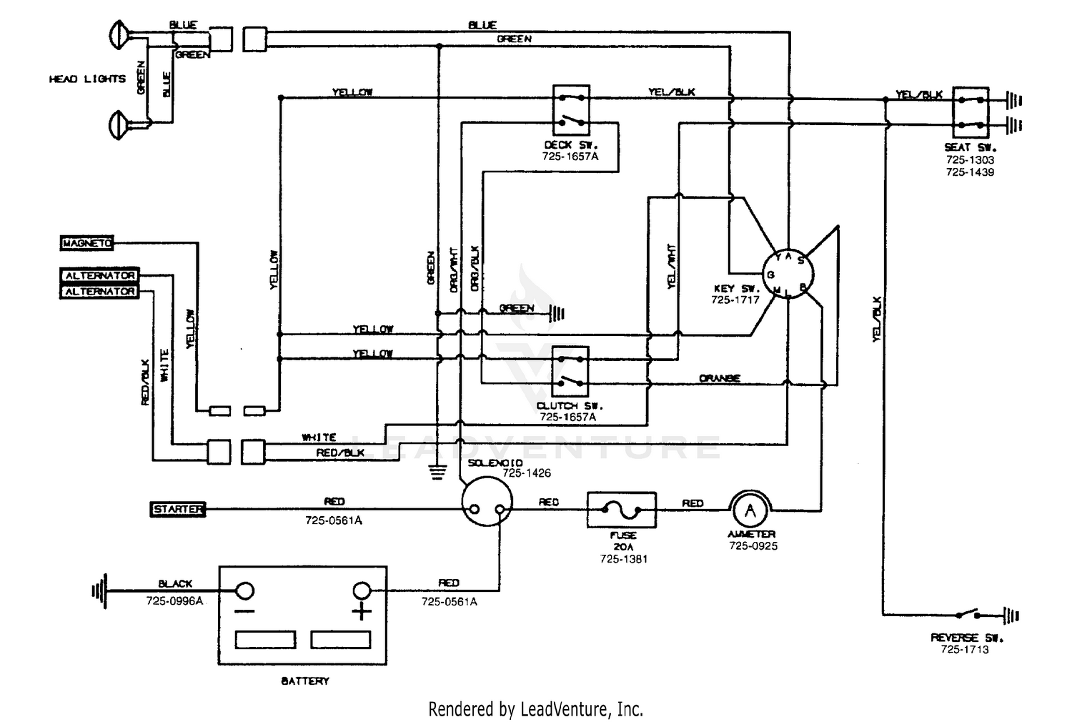 MTD 14AJ848H131 (2001) Electrical Schematic