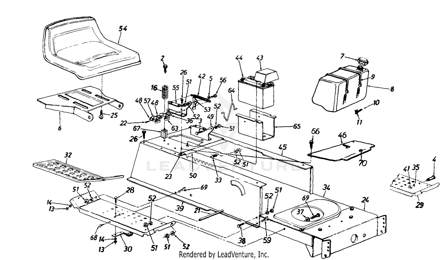 Frame, Upper/Fuel Tank/Battery/Seat