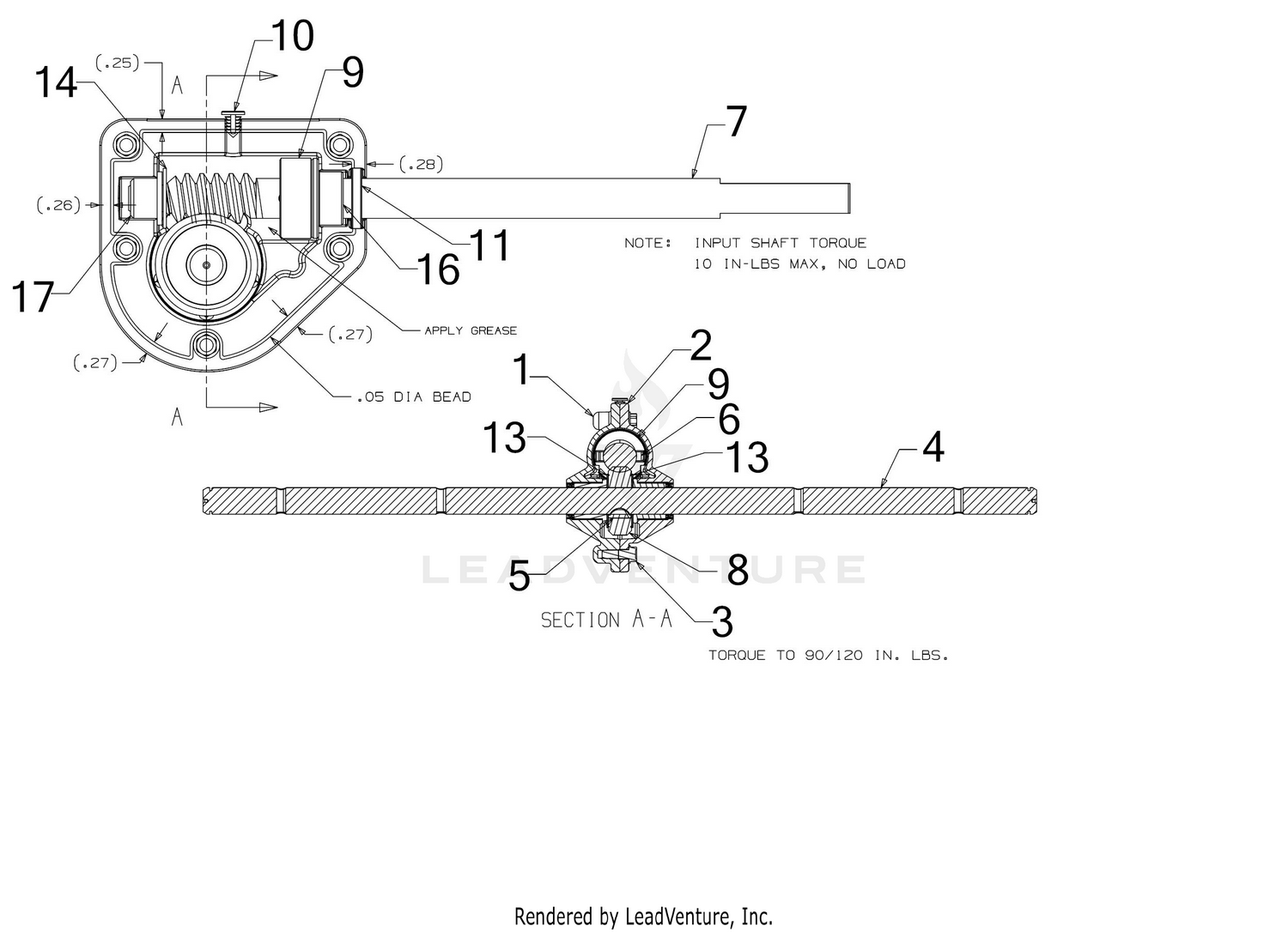 Auger Gearbox Assembly