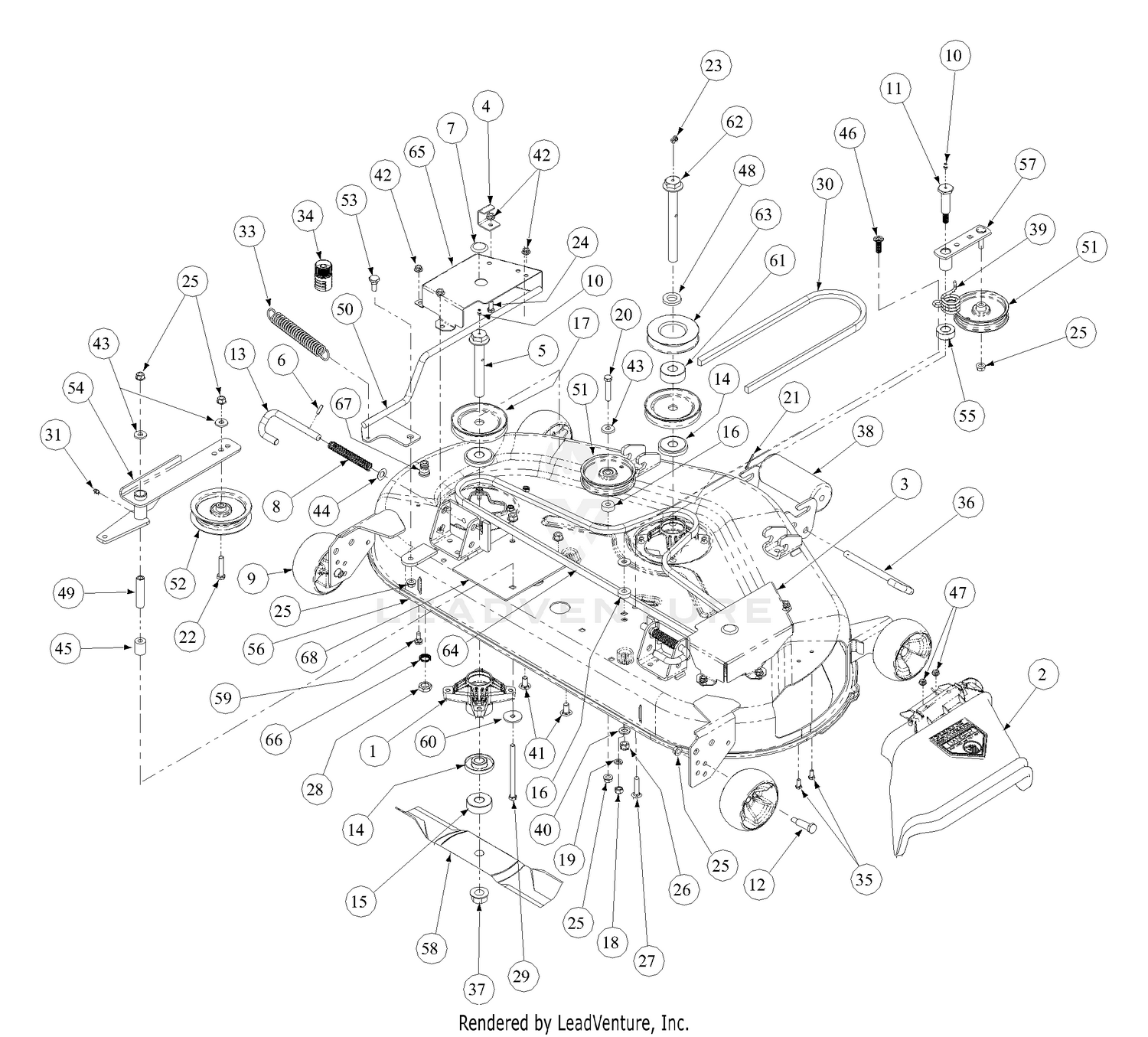 Cub cadet 44 mower deck belt diagram