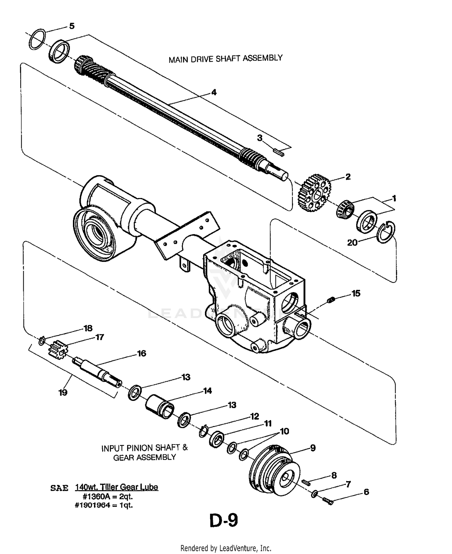 MAIN DRIVE SHAFT & GEAR ASSEMBLY